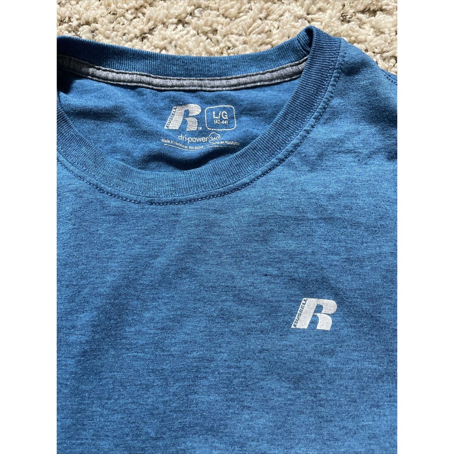 Men’s Large Russell Blue Dri Power Short Sleeve T-shirt