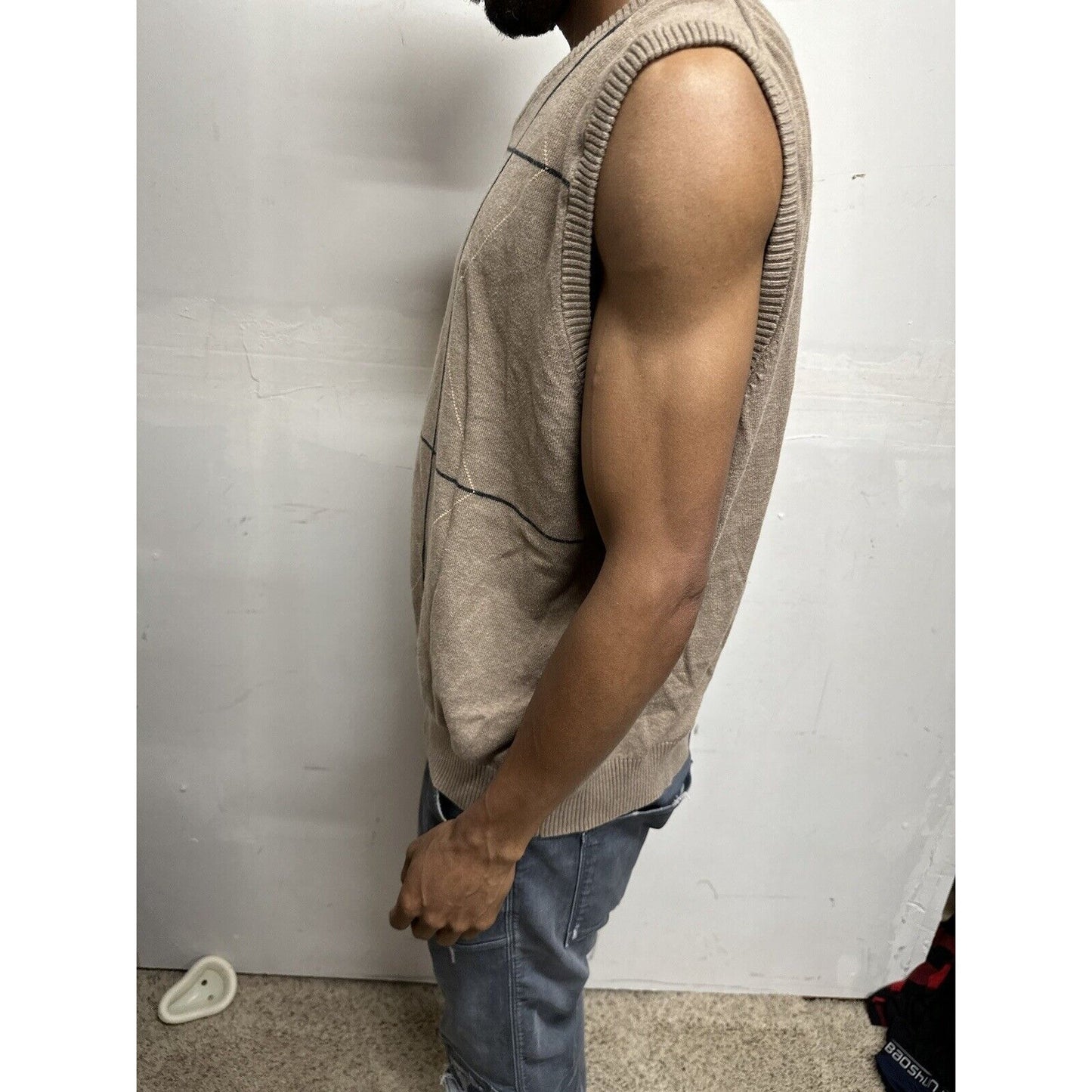Men’s Dockers Sleeveless XL Tan Sweater