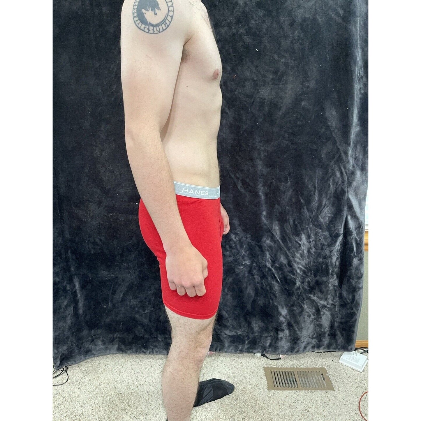 Men’s Red Hanes Boxer Briefs Medium Comfort Flex