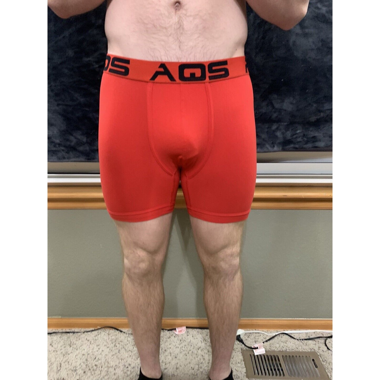 AQS Men’s XL Red Boxer Briefs Poly Lycra