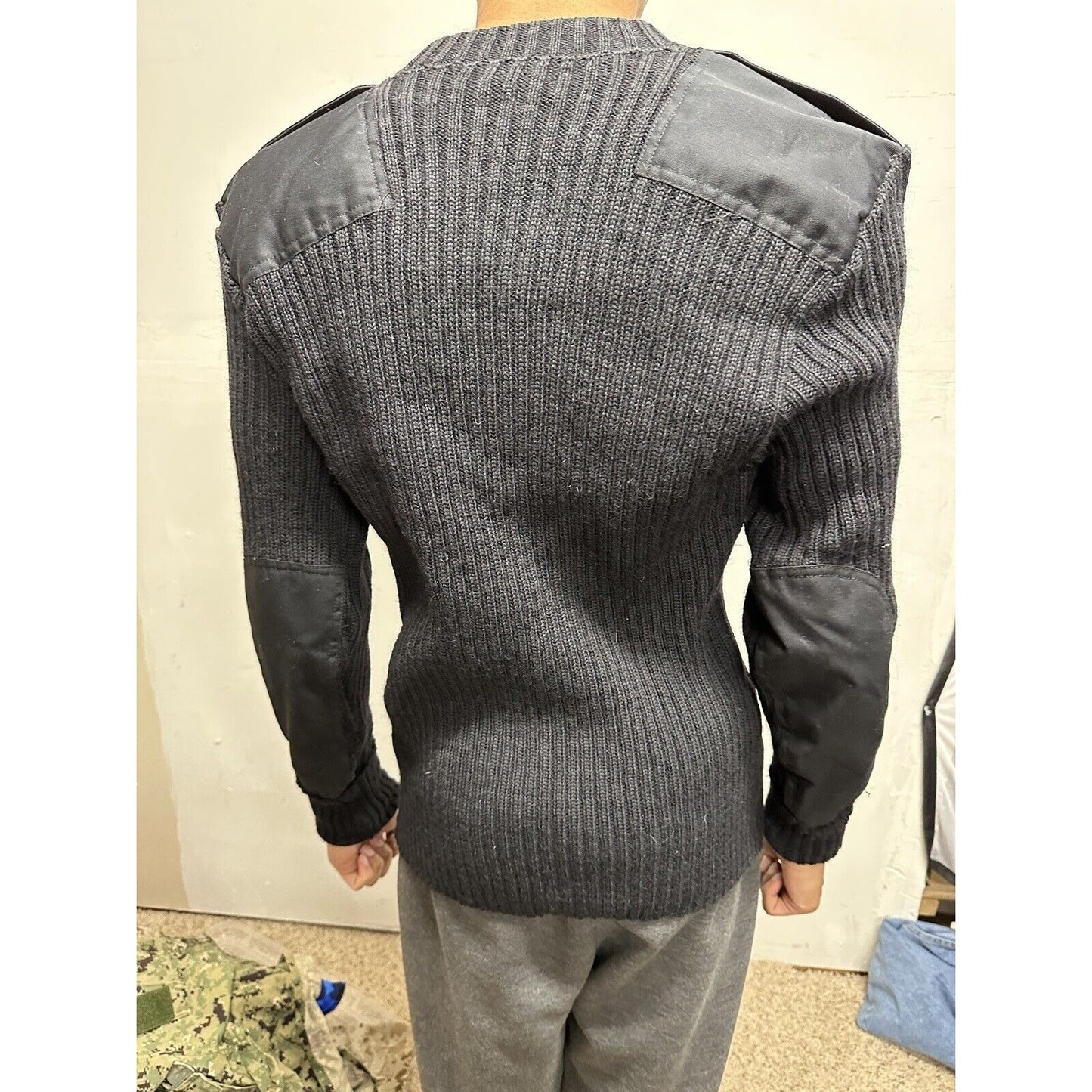 Citadel Mens Military Virgin Wool Pullover Sweater Great Britain Black Size 42