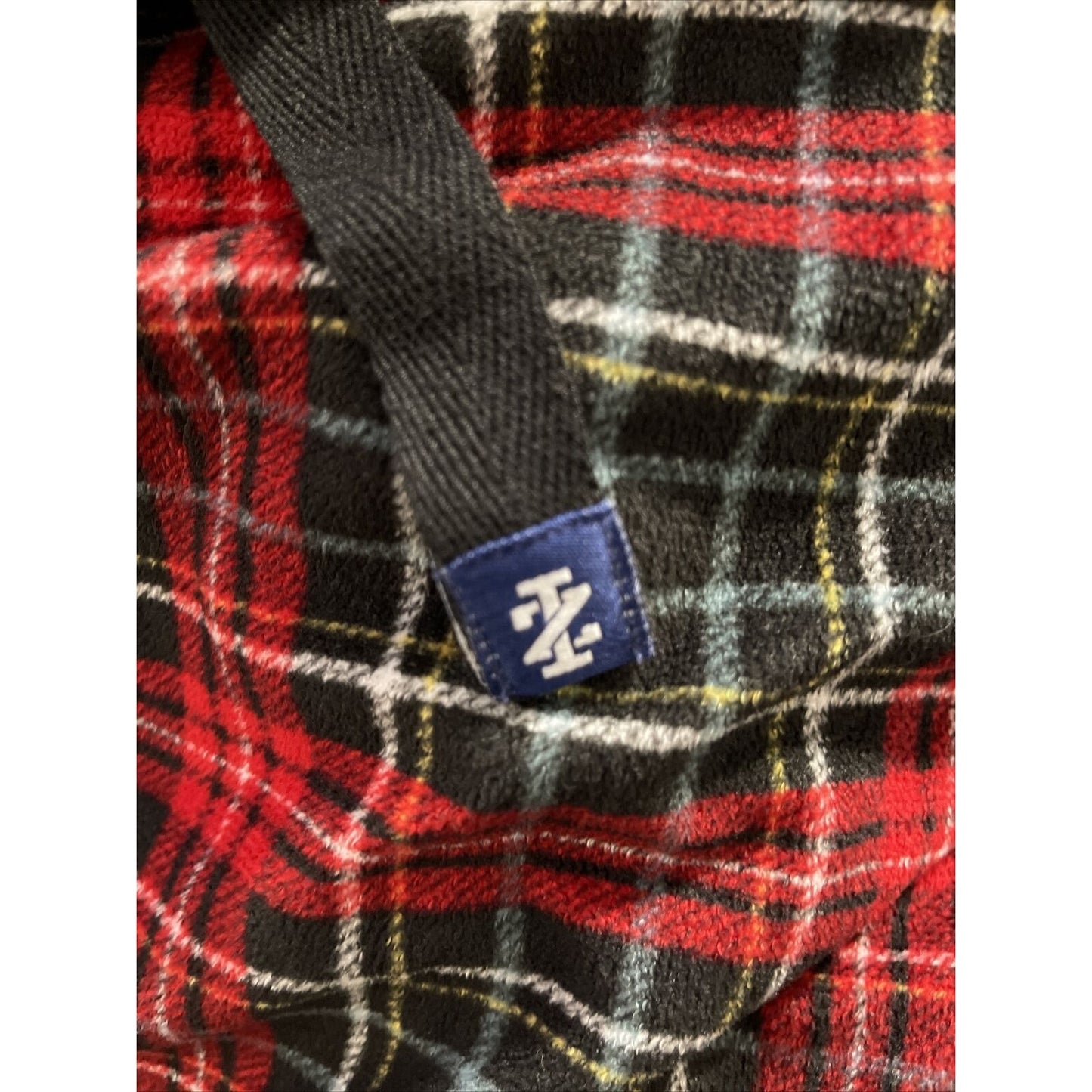 Izod Mens Lounge Sleep Pants Red Plaid Silky Flannel Pockets Button Fly Sz M