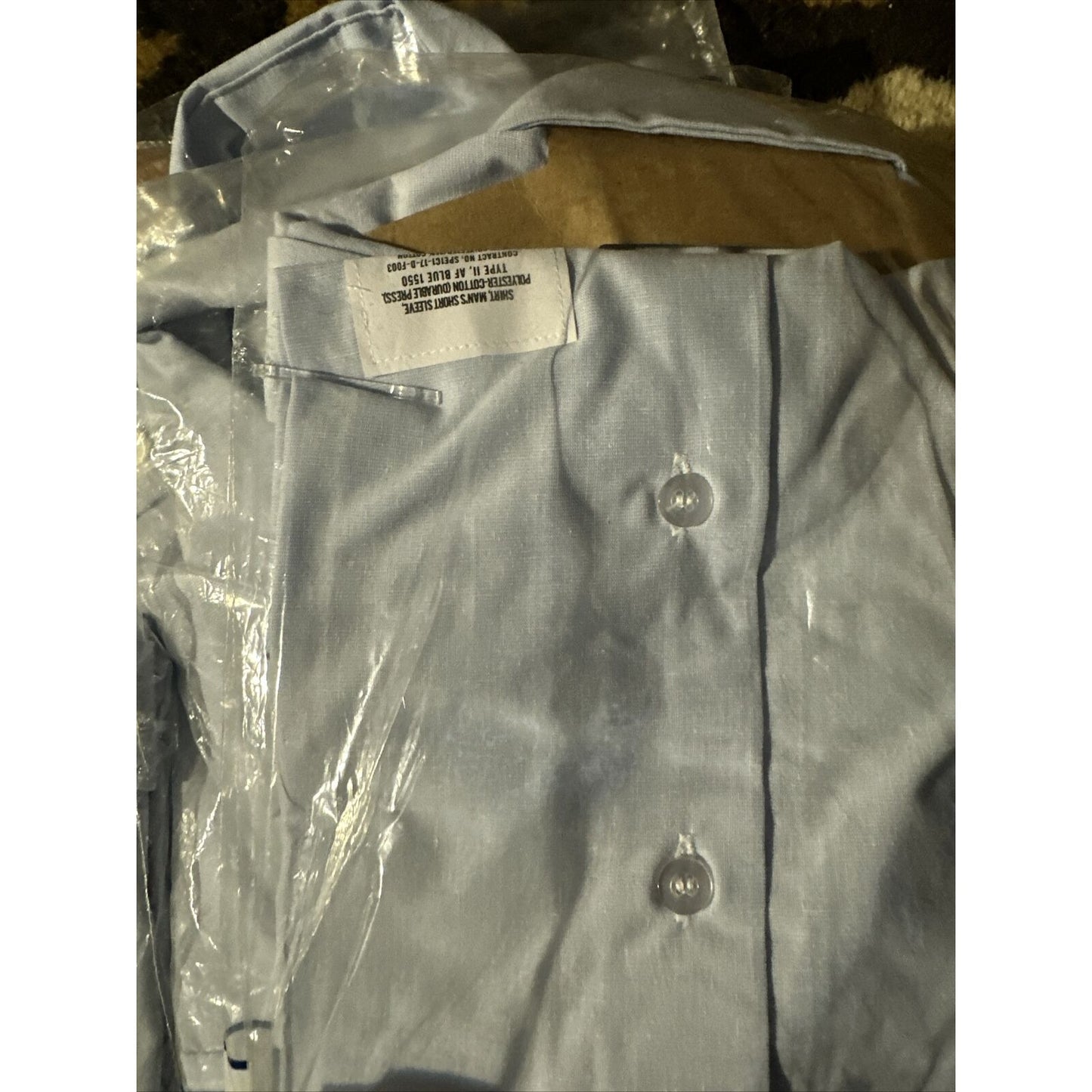 Men’s Dress Blues Shirt USSF USAF Coast Guard Uniform Short Sleeve Size 15