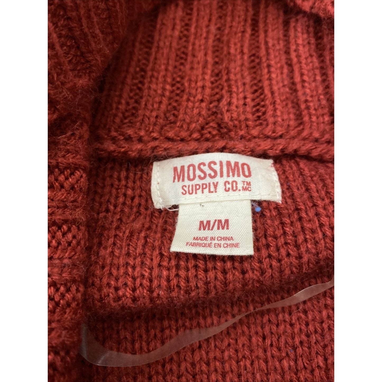 Mossimo Supply Co. Women's Medium Red Cable Knit Acrylic Cardigan Sweater