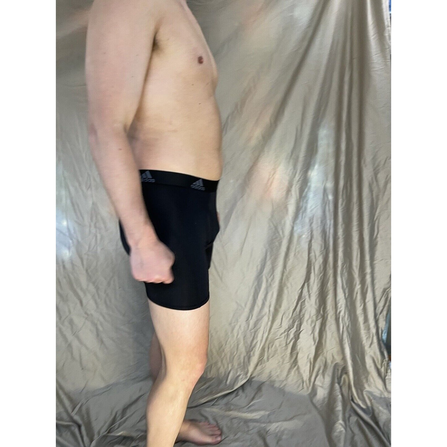 men's black adidas aeroready black compression boxer briefs medium