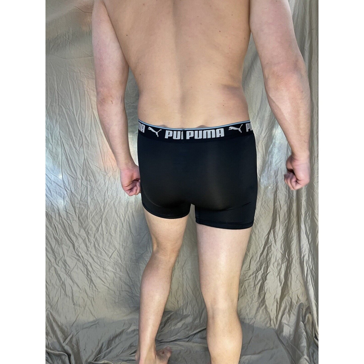 men's puma black small compression shorts