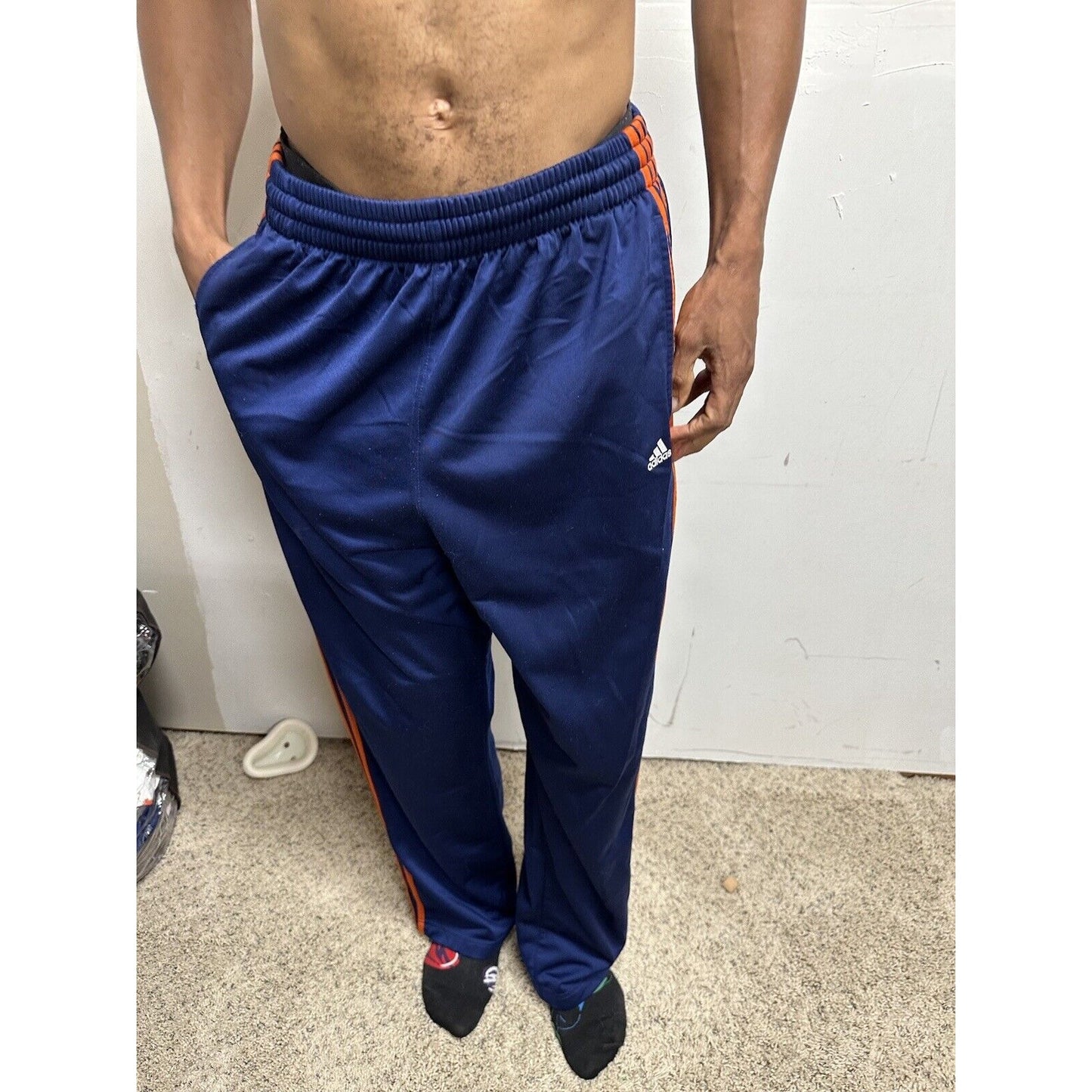 Men’s Blue Large Adidas With Pockets Athletic Pants
