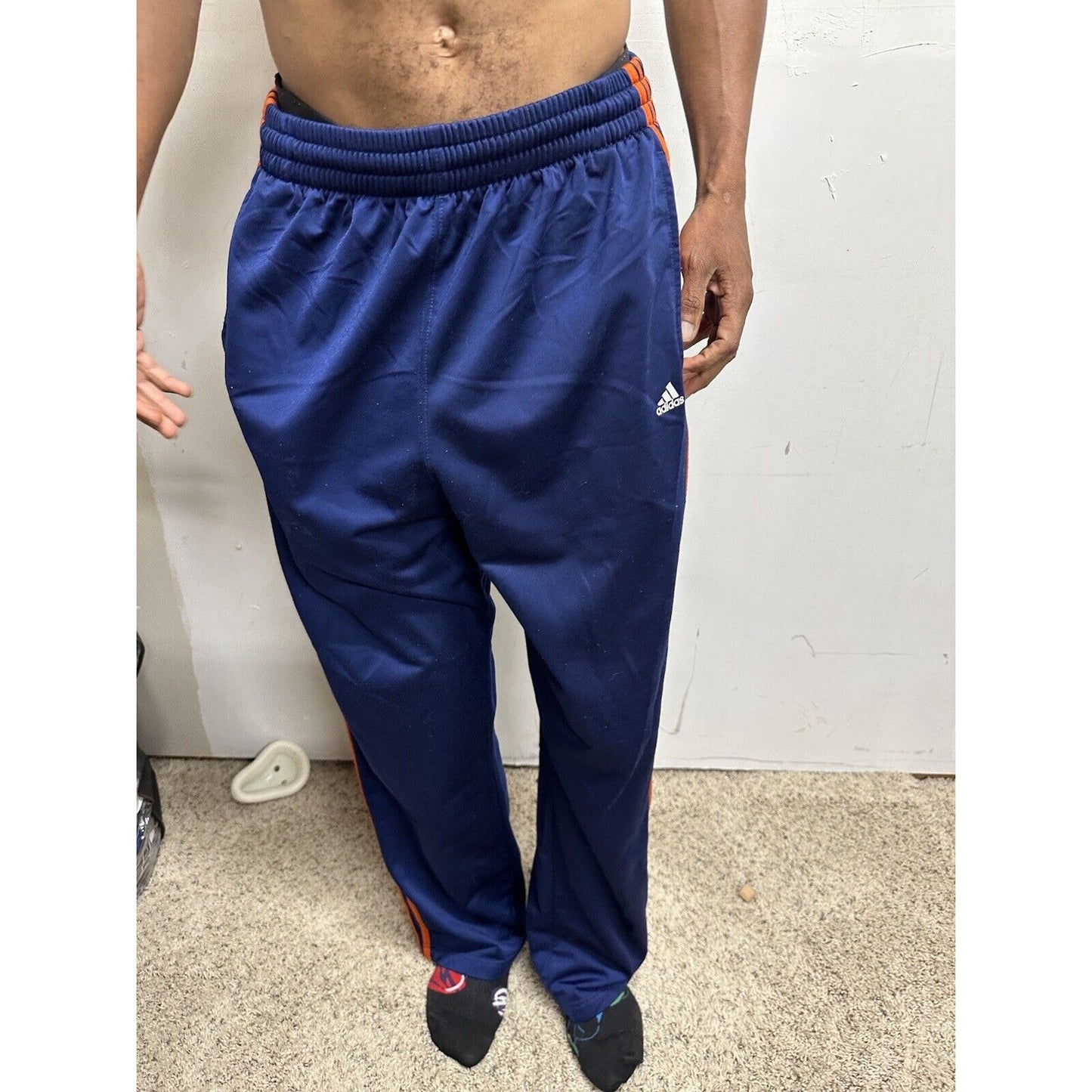 Men’s Blue Large Adidas With Pockets Athletic Pants