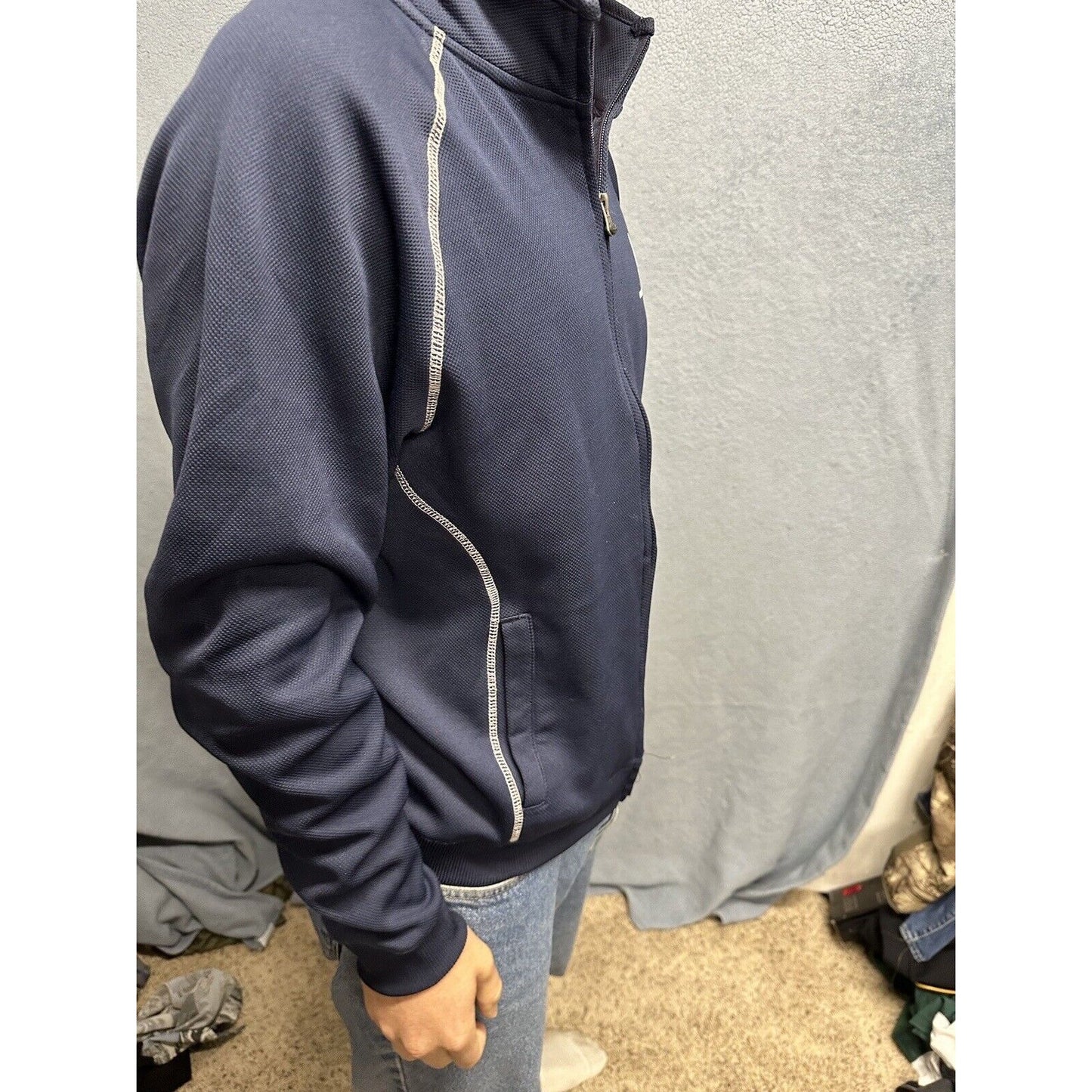 Men’s Dark Blue J America Polyester US Air Force Medium Full Zip Jacket USAF