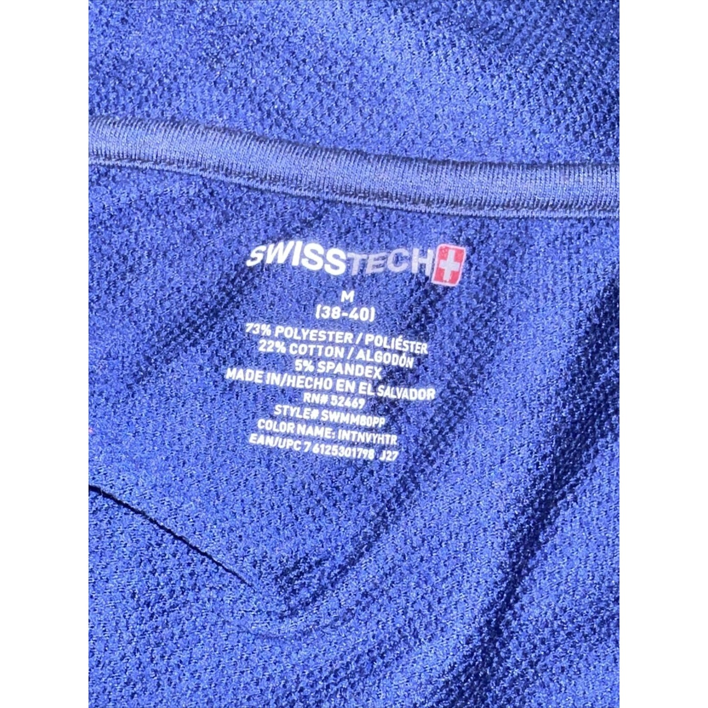 Men’s Swiss Tech Blue Medium 1/4 Zip Pullover Jacket
