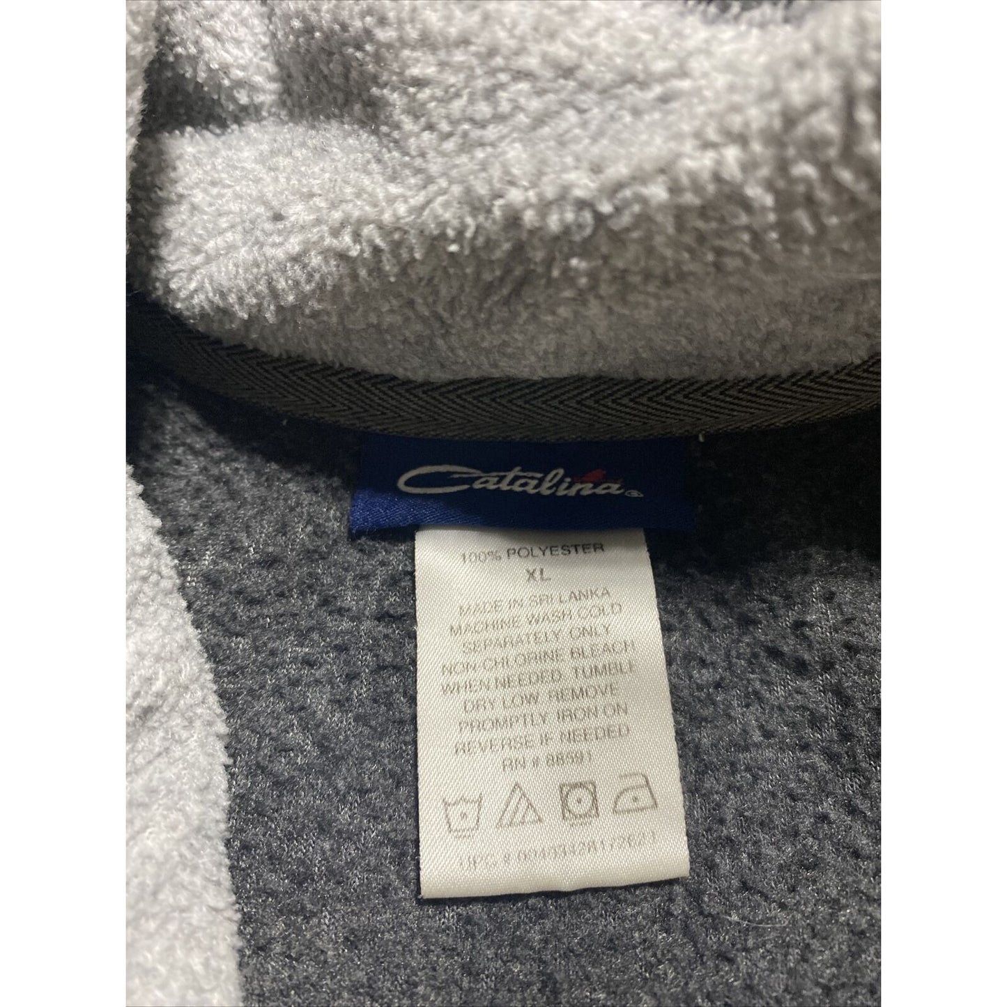Vintage Catalina Men’s XL Dark Gray 1/4-Zip Polyester Soft Furry Jacket