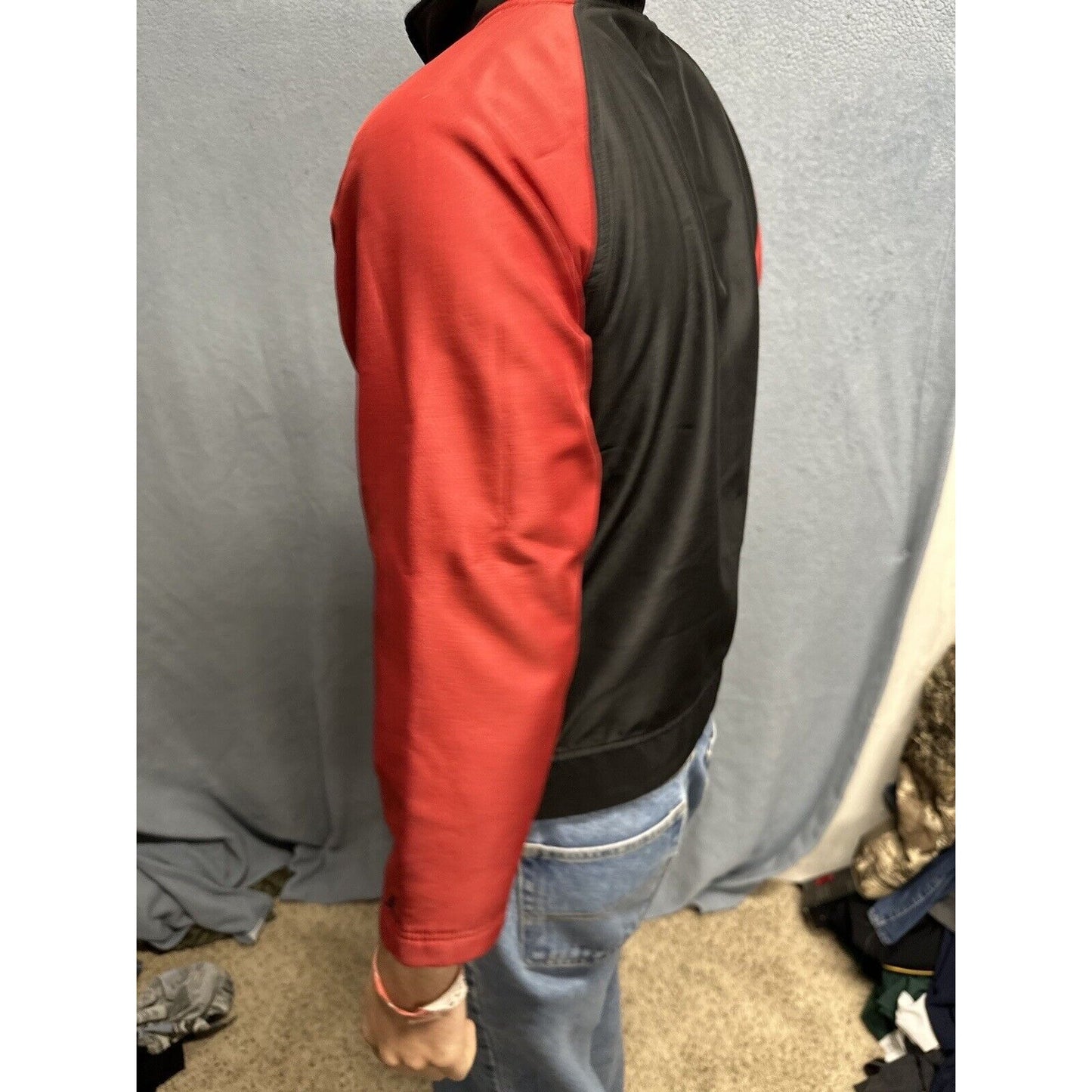 Boys Medium 12/14 AND1 Full Zip Jacket Red Black Polyester