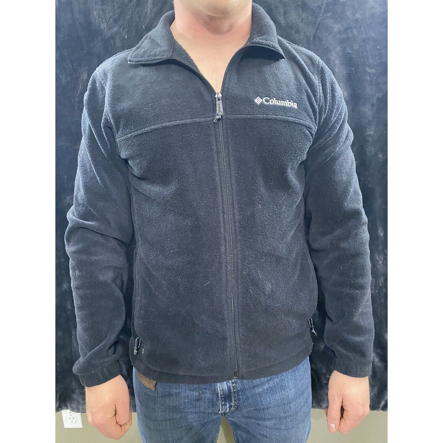 COLUMBIA Men’s Medium Black Full-zip Fleece Jacket