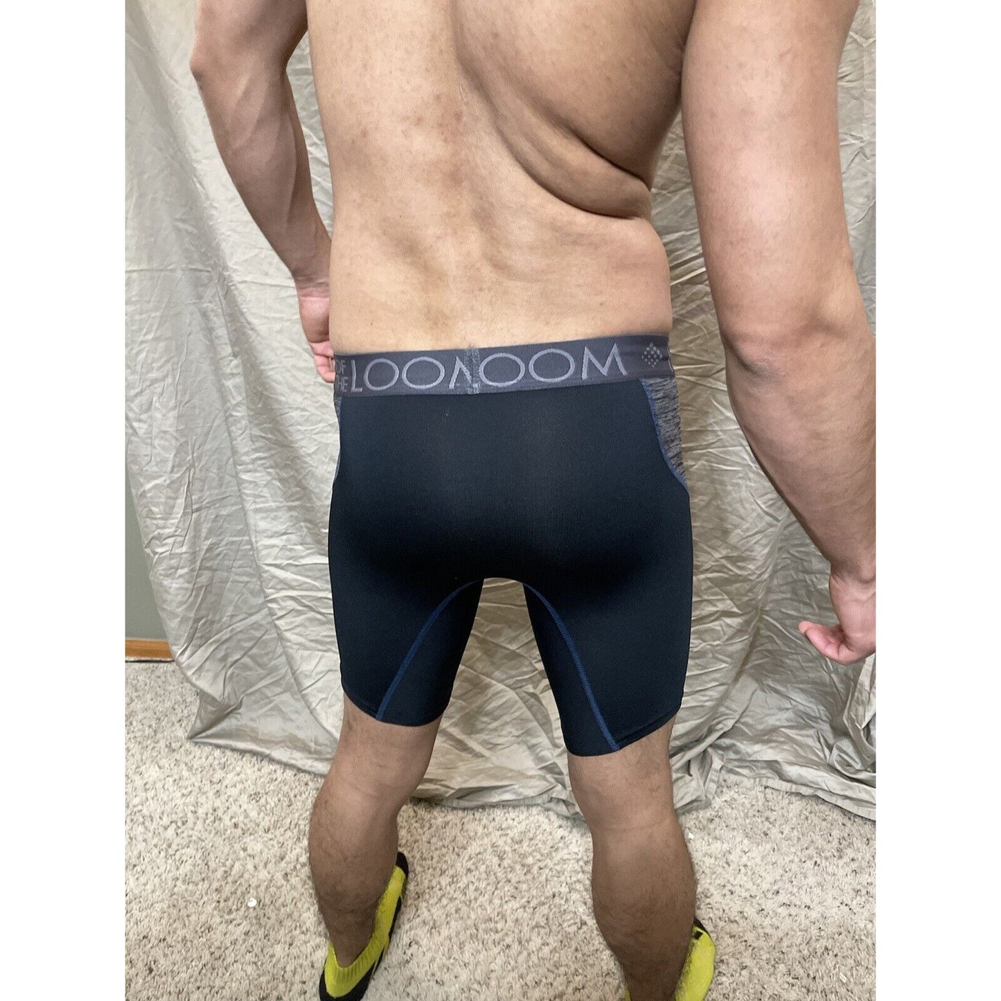 men's fruit of the loom black And Gray compression boxer shorts breathable S