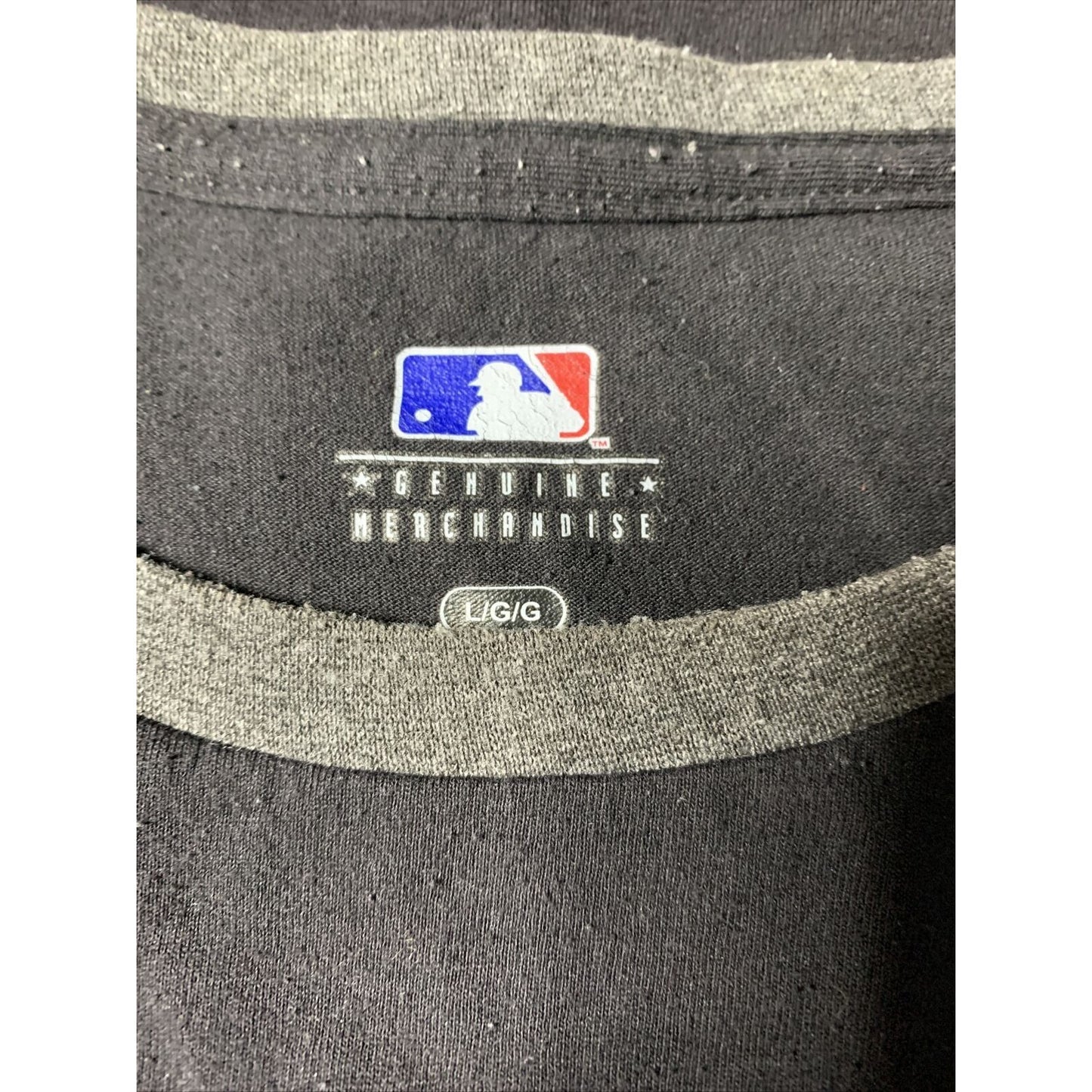 MLB Genuine Merchandise Mens Colorado Rockies T Shirt Black Logo Size L