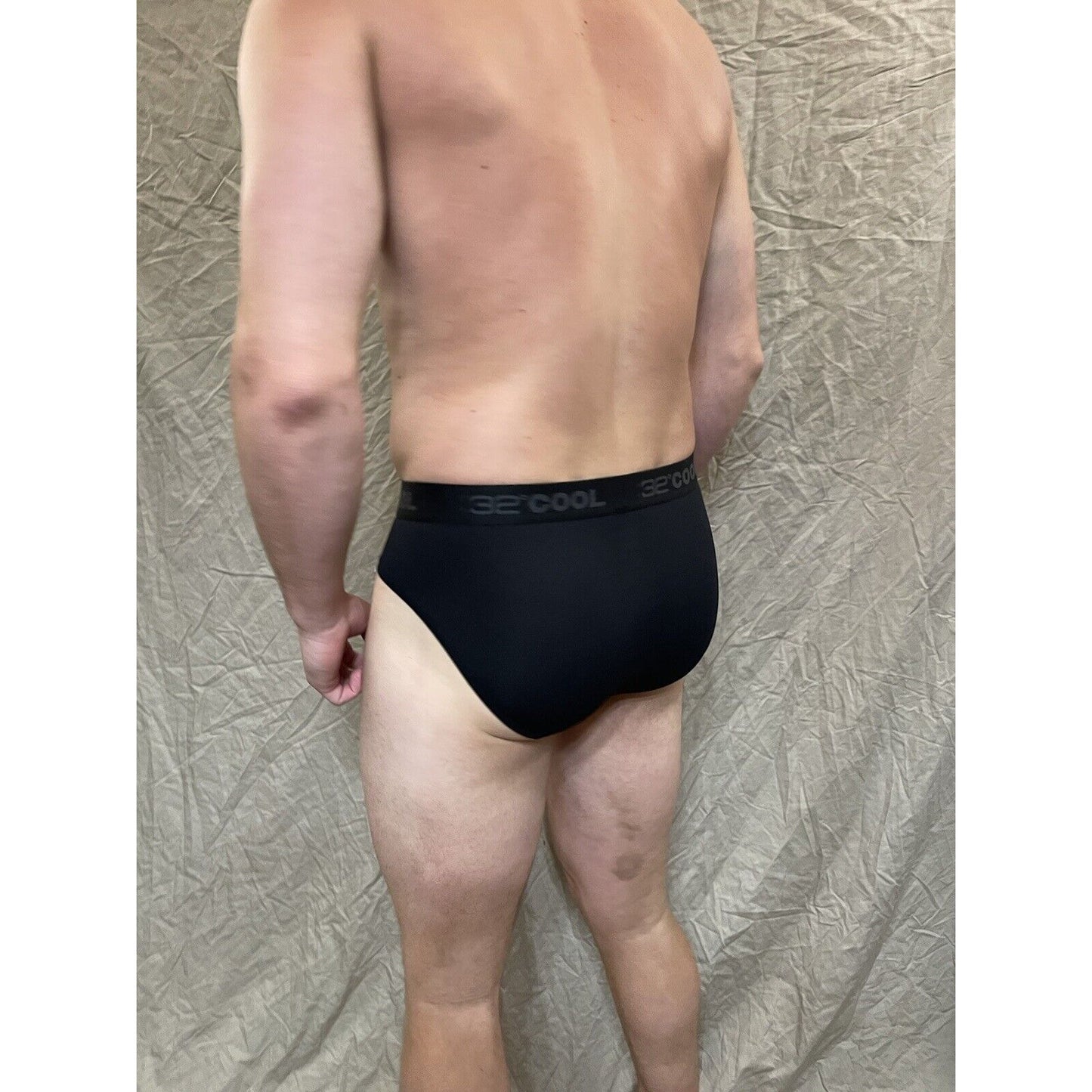men's black 32 degrees 8% spandex athletic brief Extra Large