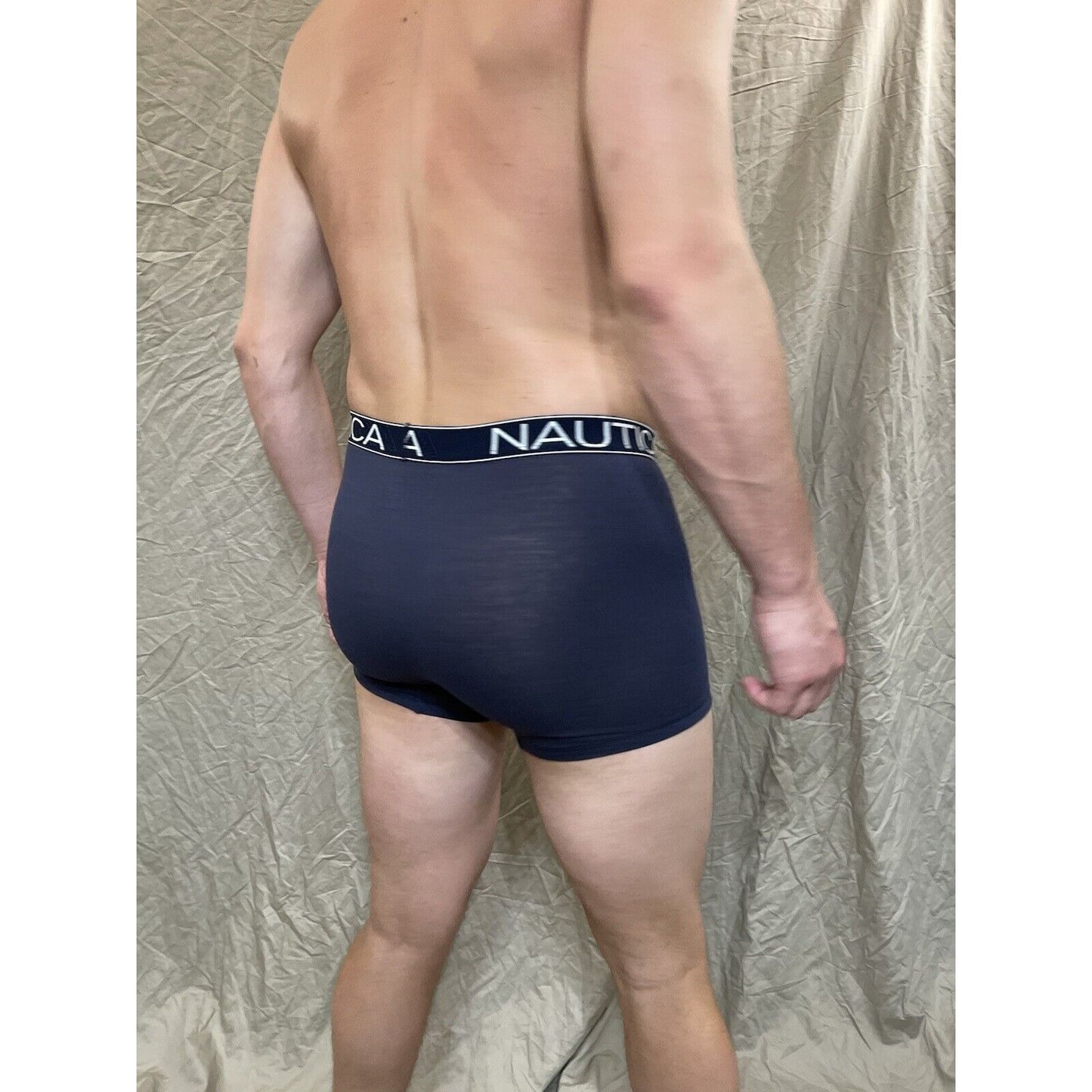 men's nautica 5% spandex boxer brief Blue Extra Large