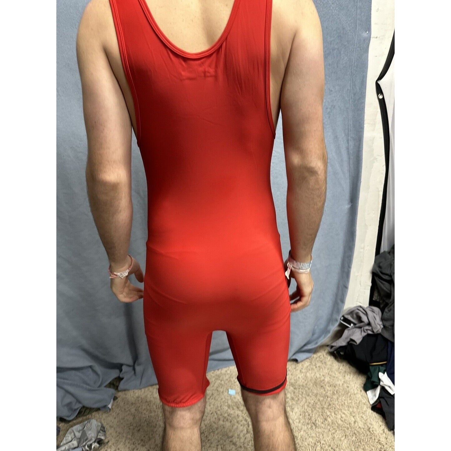 Men’s Red Alleson Athletics Large Red Wrestling Singlet