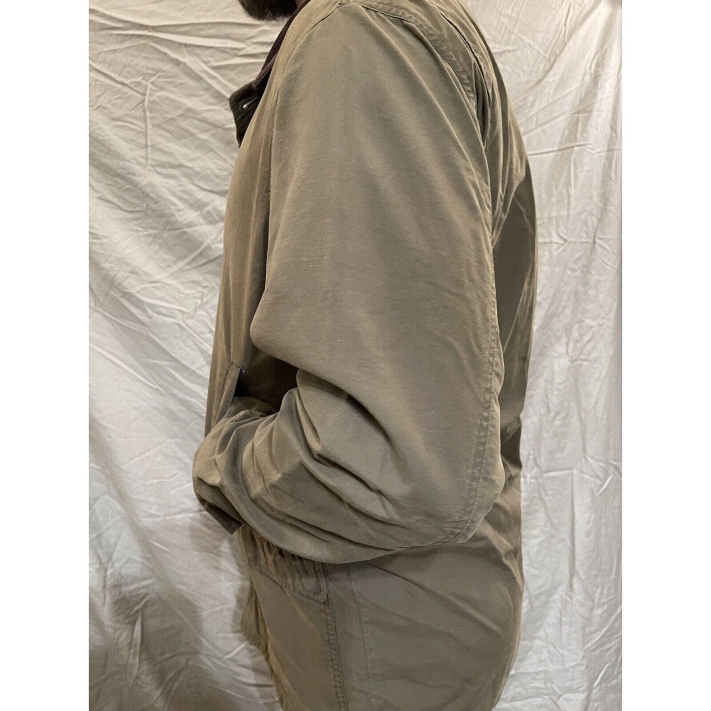 Men's Eddie Bauer button up jacket brown corduroy Medium