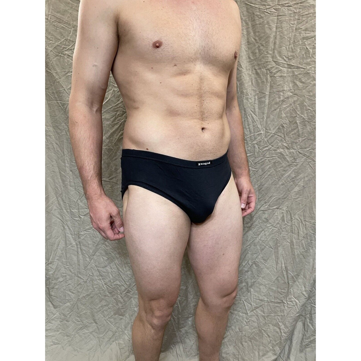 men's papi large black cotton brief