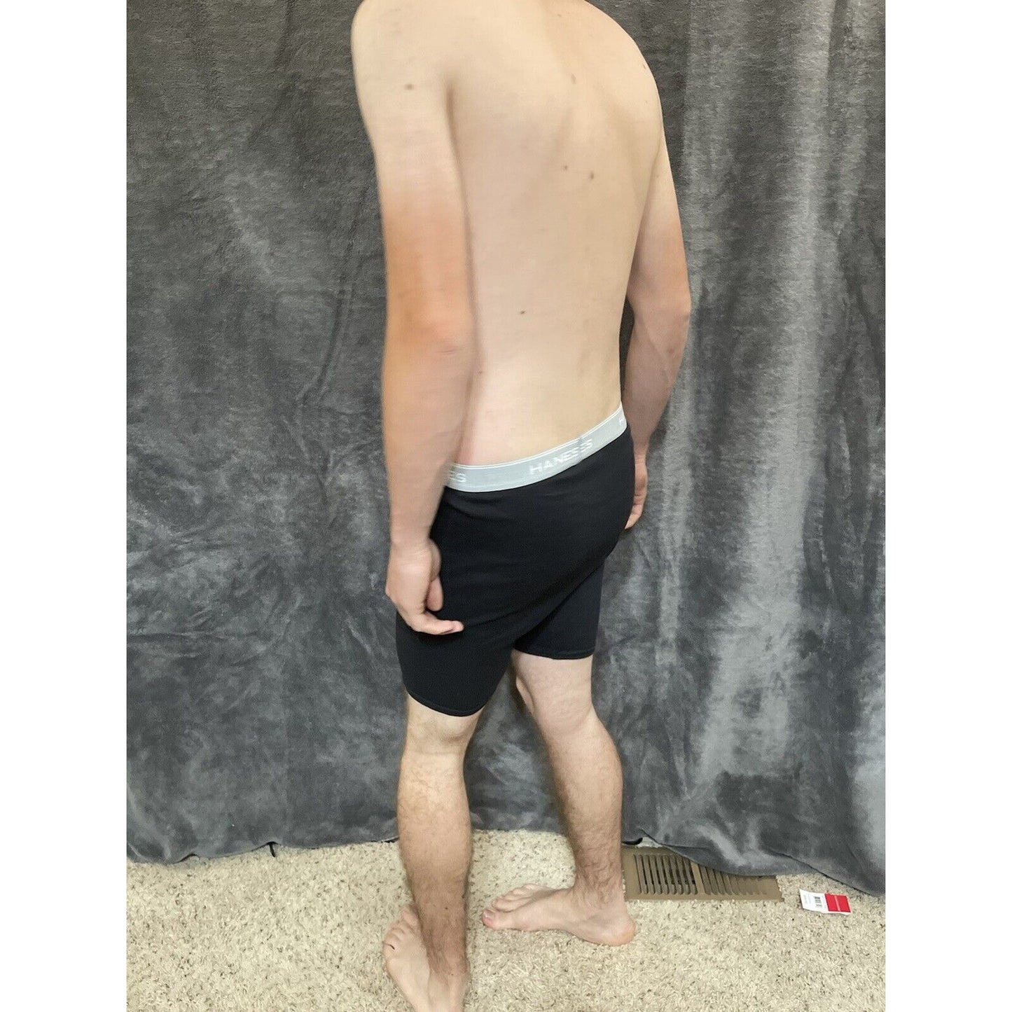 boy's black XL hanes boxer briefs gray band