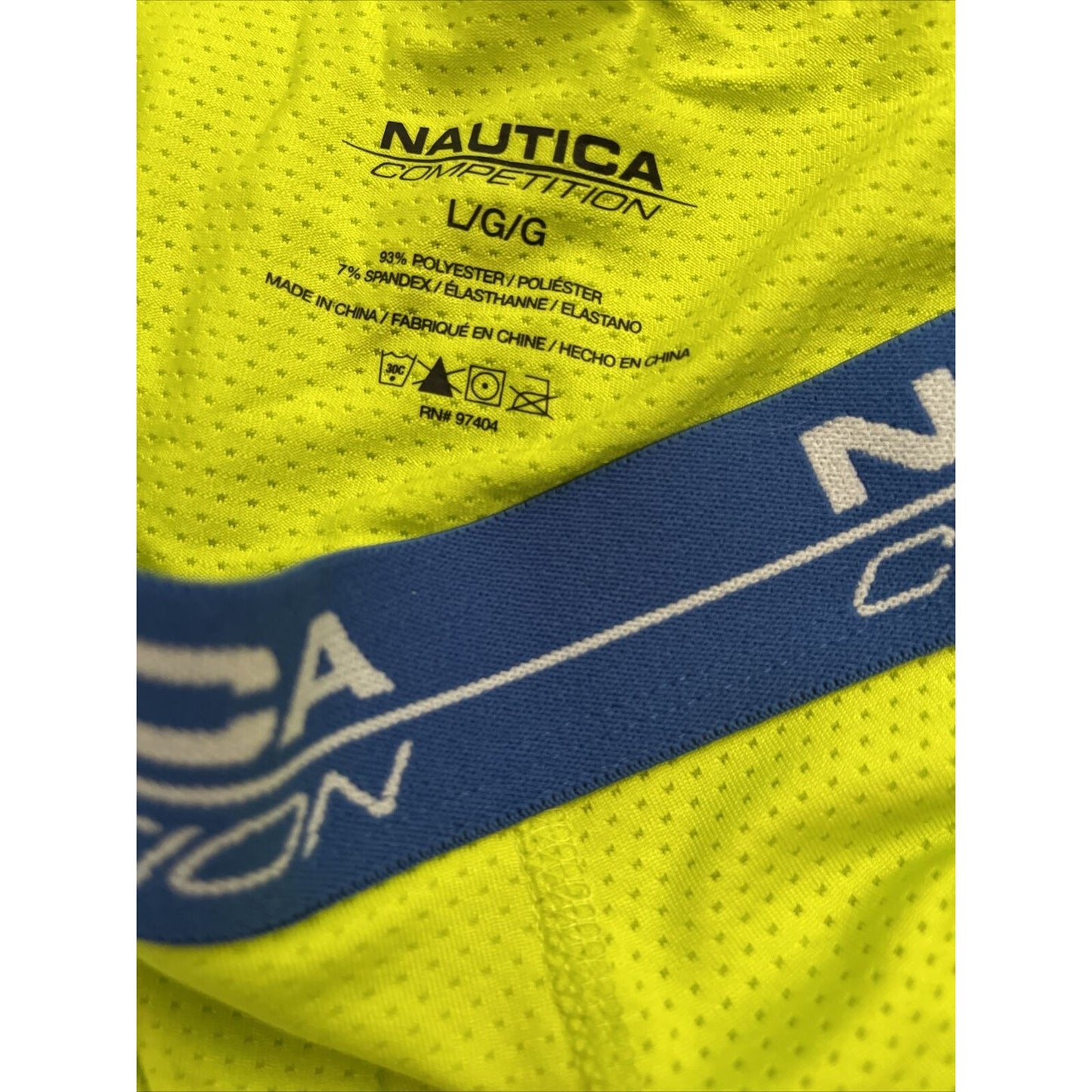 Men’s Large Neon Yellow Nautica 7% Spandex Compression Shorts New