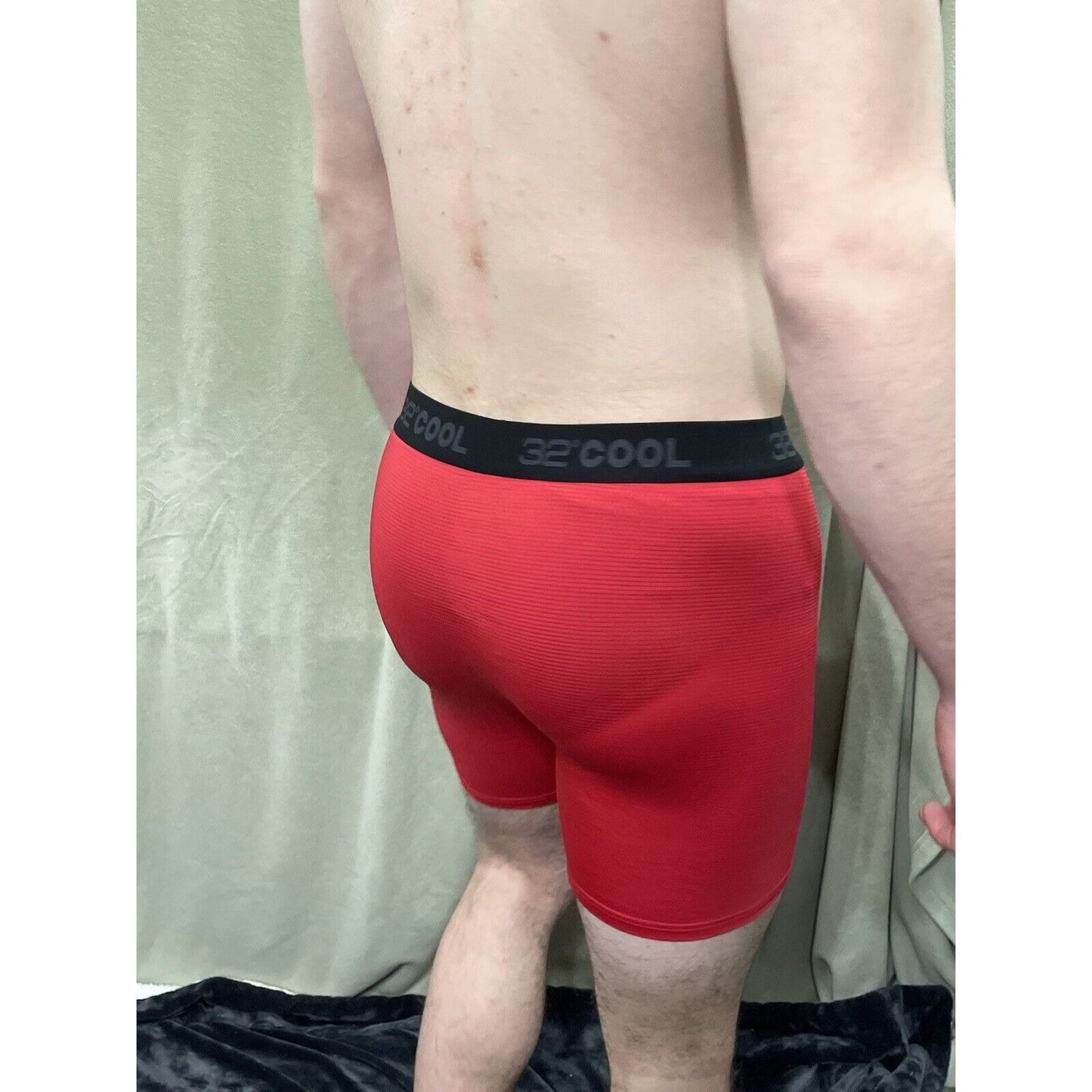 32 Degrees Cool Size Red Medium Mens Boxer Briefs 12% Spandex
