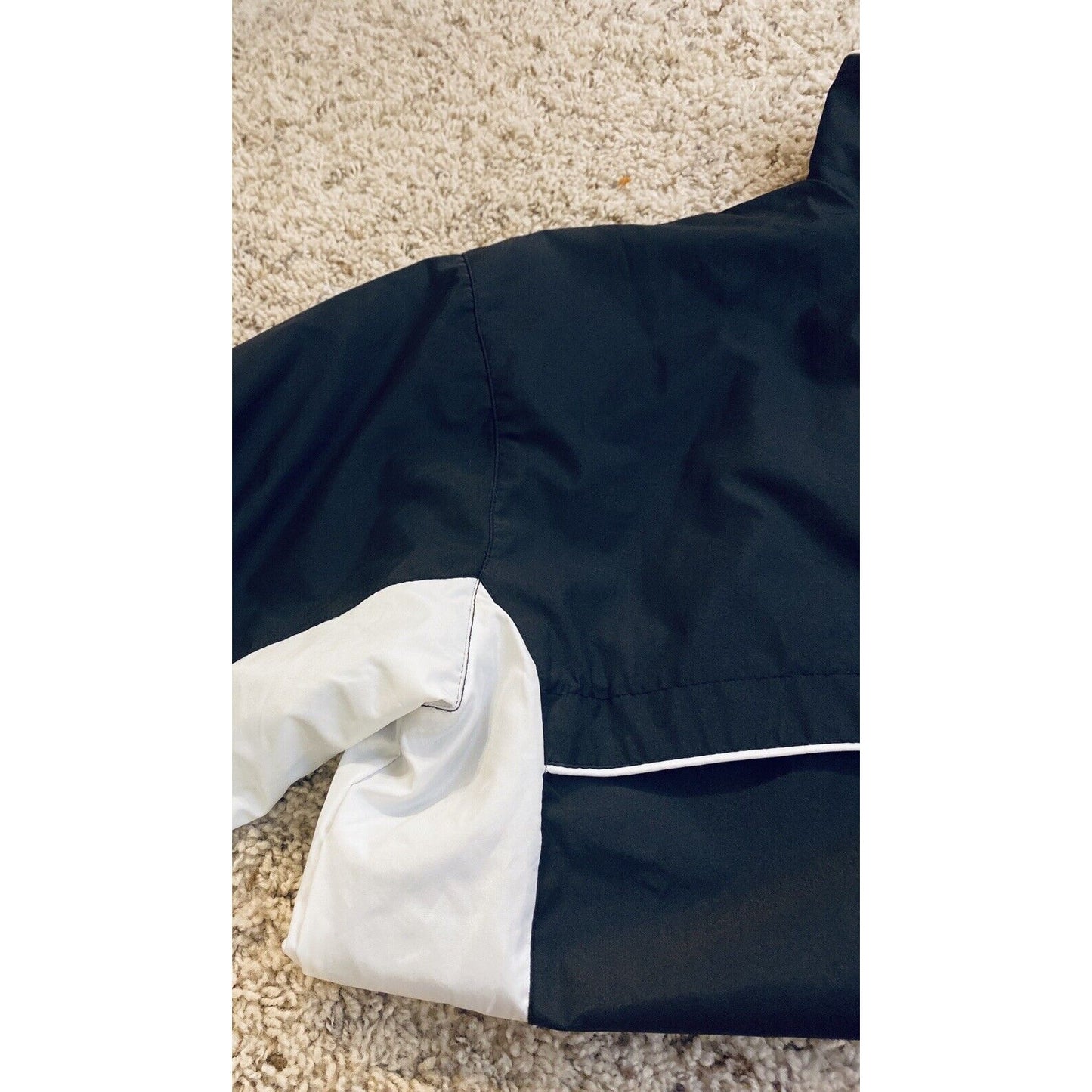 Soffe Men’s Full Zip Polyester Track Jacket Black/White Large