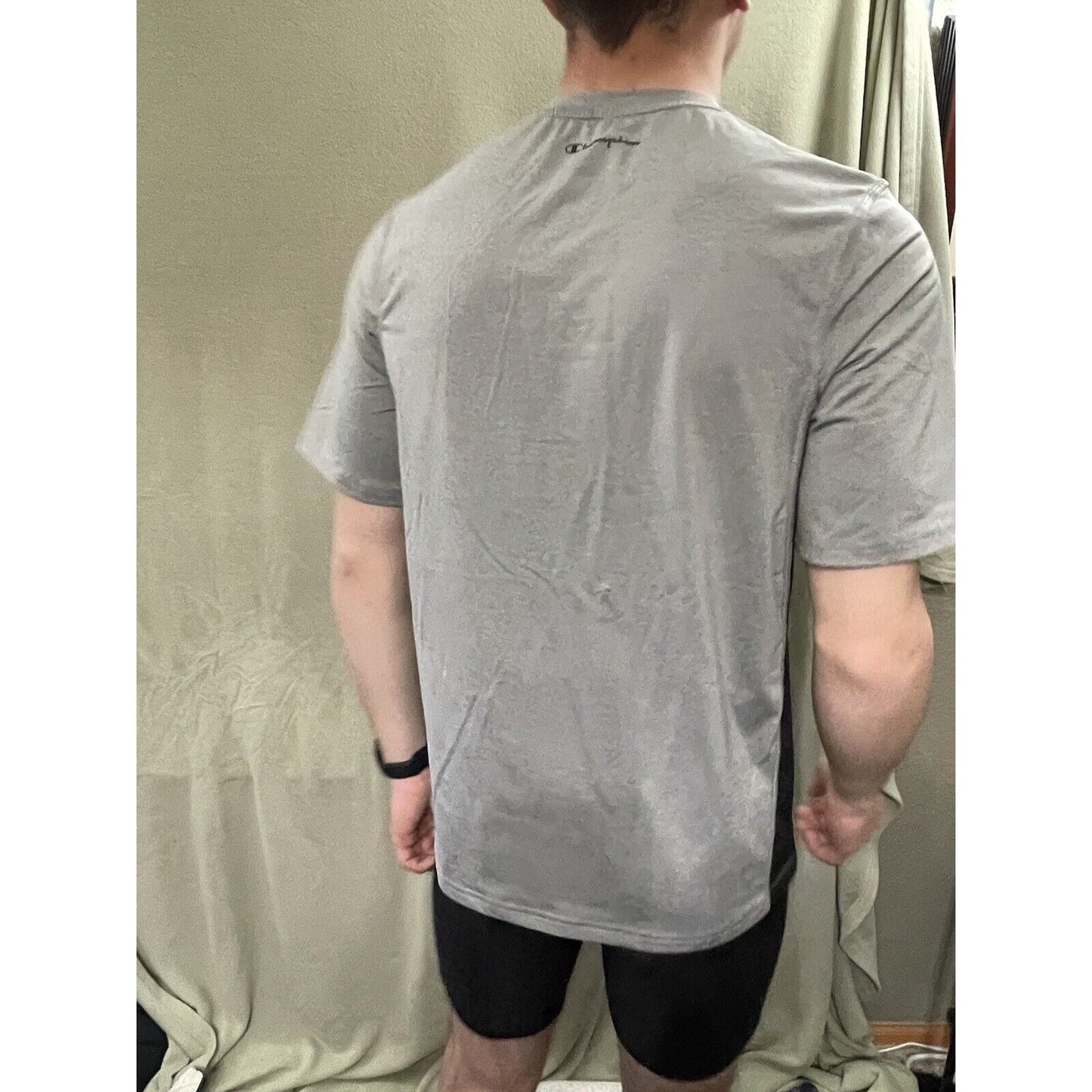 Champion Brand Medium Power Flex Power Train Athletic Casual Short Sleeve Gray