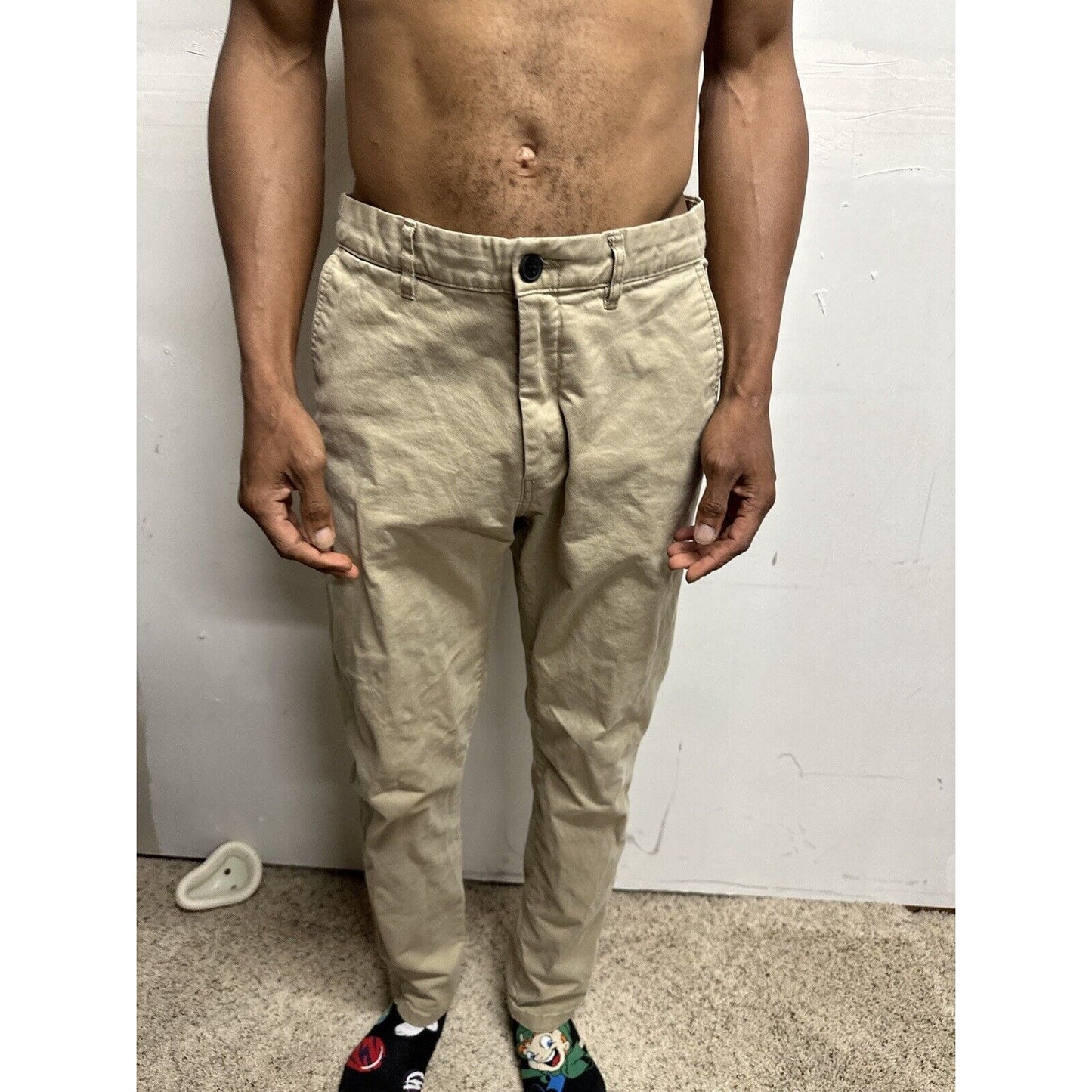 Men’s Khaki 34 H&M Skinny Fit Stretch Pants