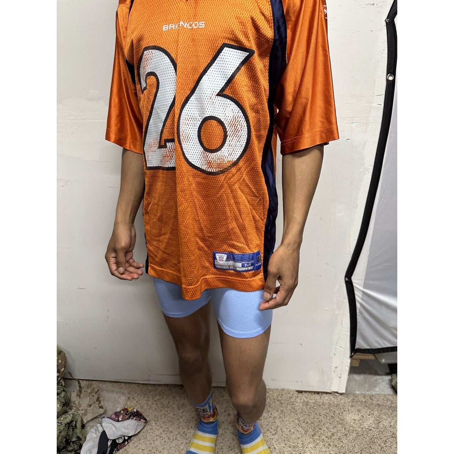 Men’s NFL Equipment Reebok Denver Broncos 26 Bell Football Jersey