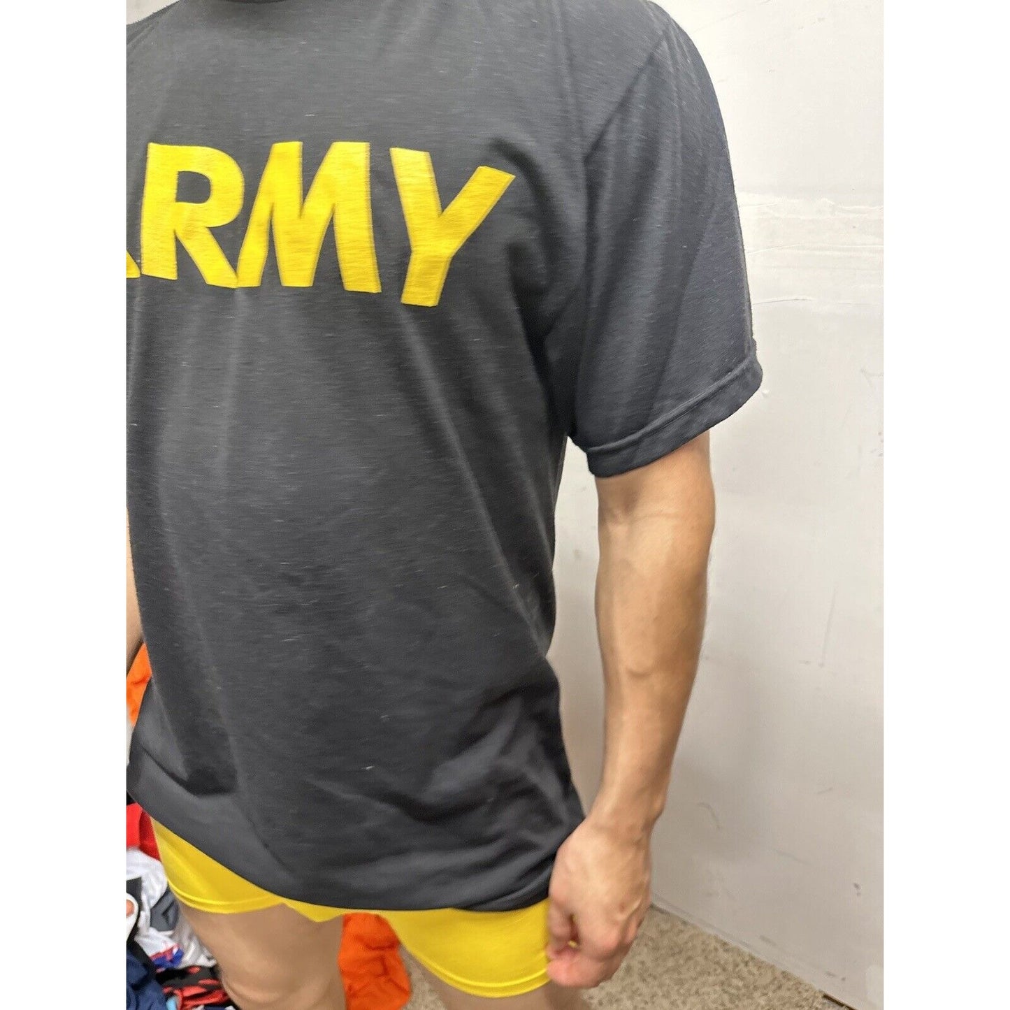 Men’s Army Pt Shirt Black Uniform Apfu Medium