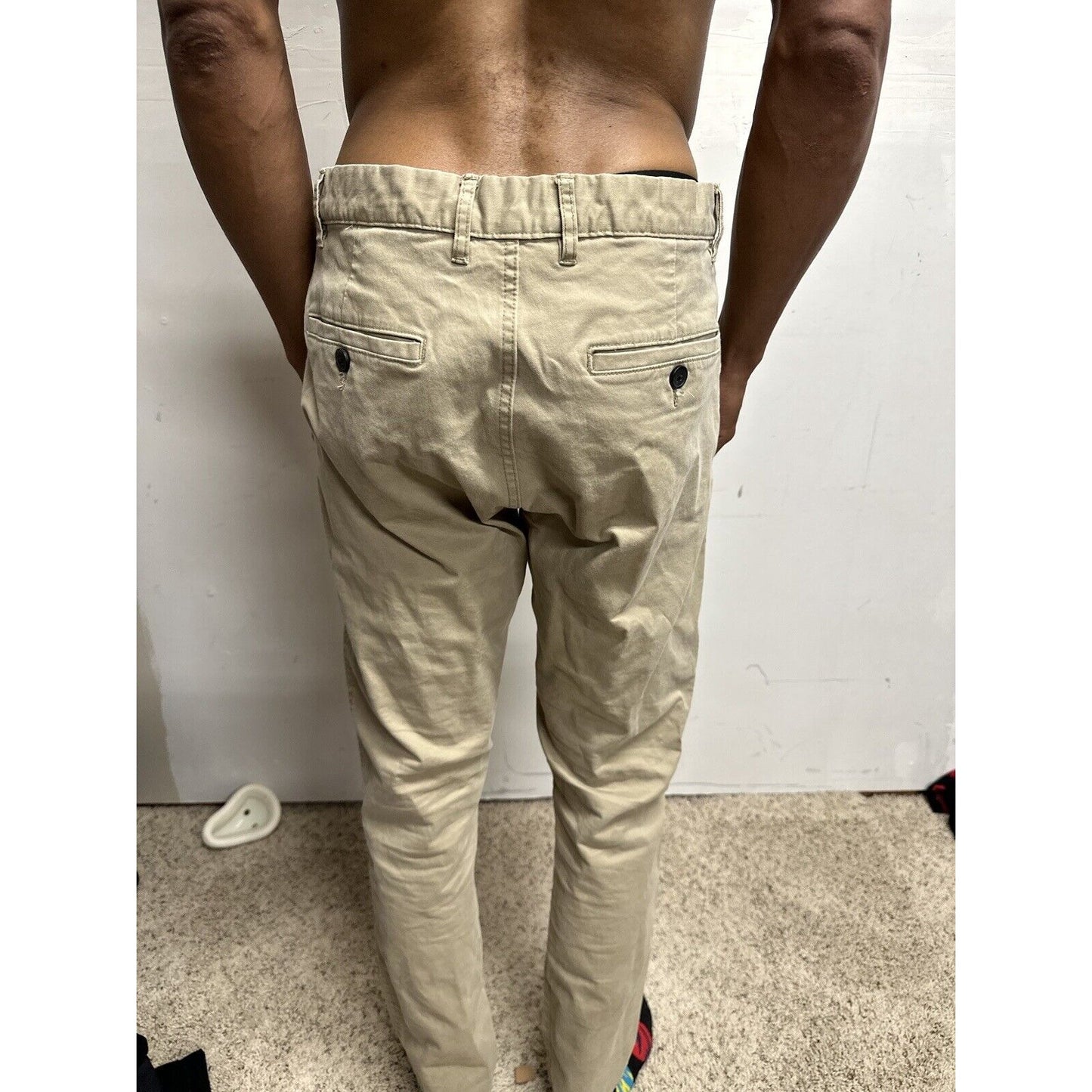 Men’s Khaki 34 H&M Skinny Fit Stretch Pants