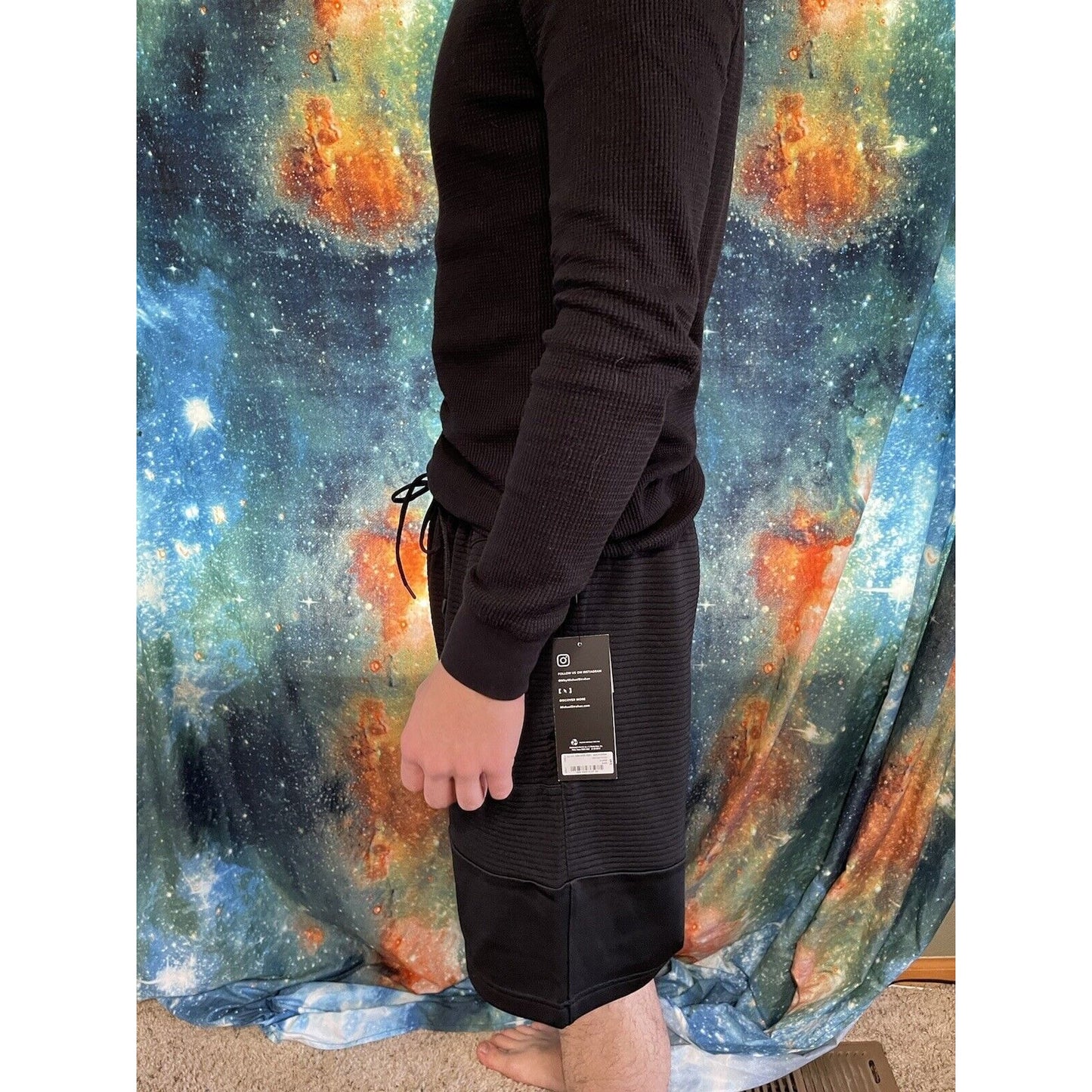 Michael Strahan Black Quick-Dri premium ultra fleece shorts