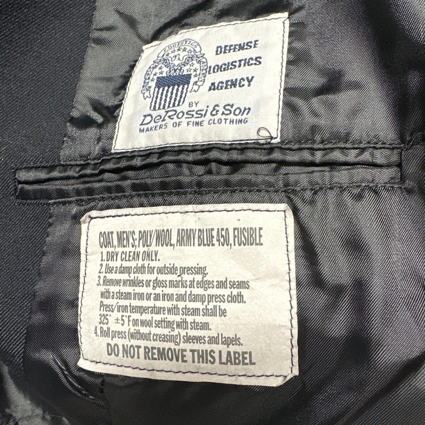 Men’s Army Coat Army Blue 450 Poly Wool 38L C Uniform Coat Top