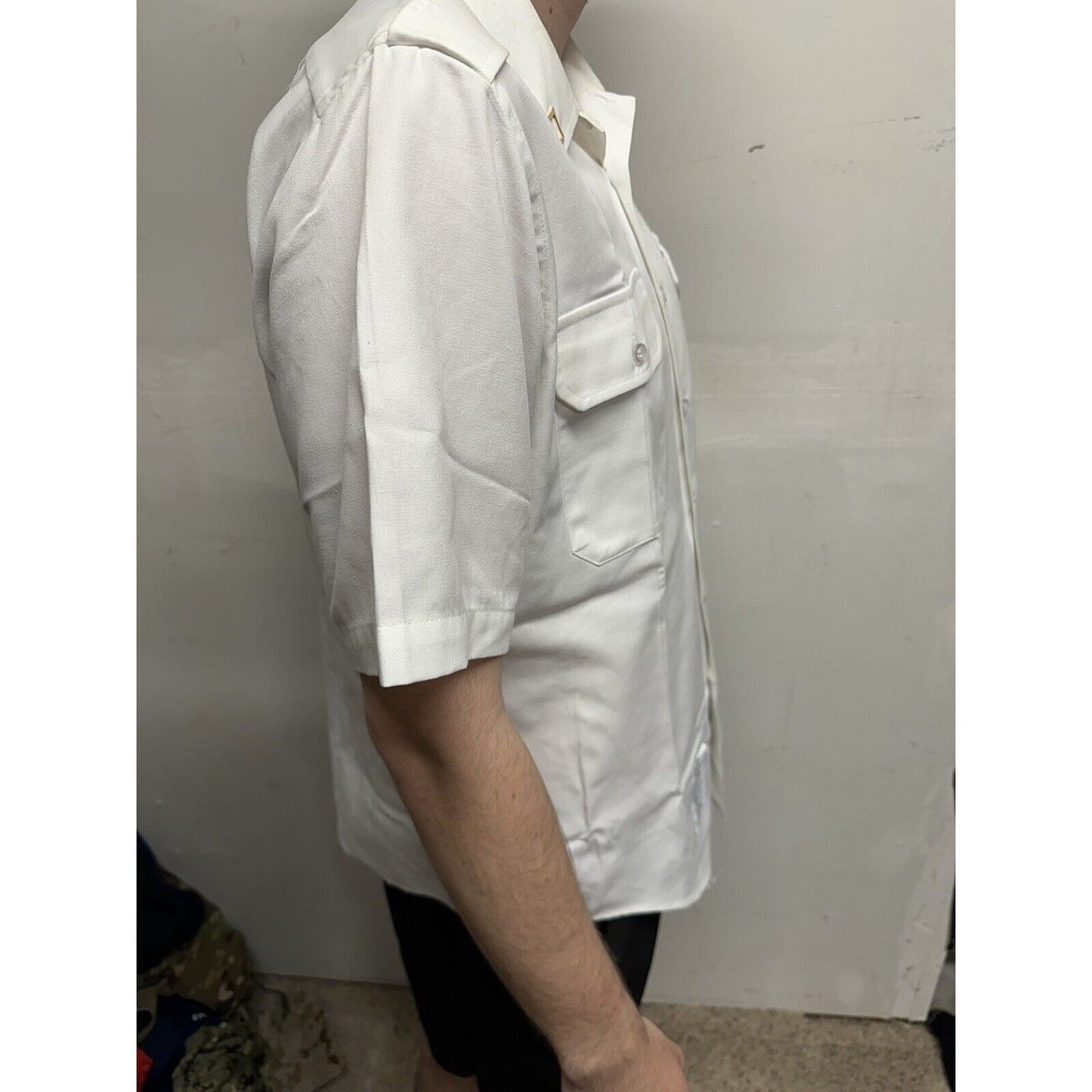 Army Men’s 16c Short Sleeve Button Up White Uniform Shirt