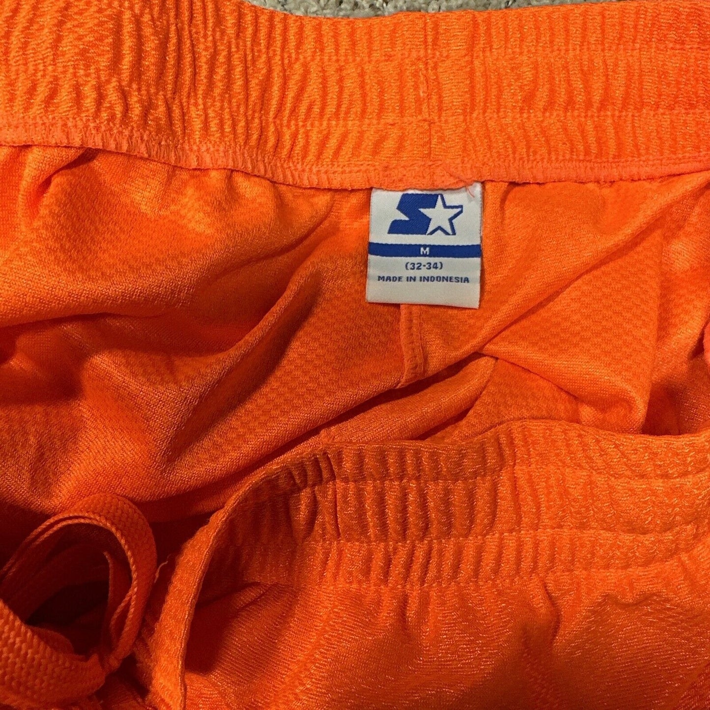 Men’s Neon Orange Starter Medium Athletic Shorts With Pockets