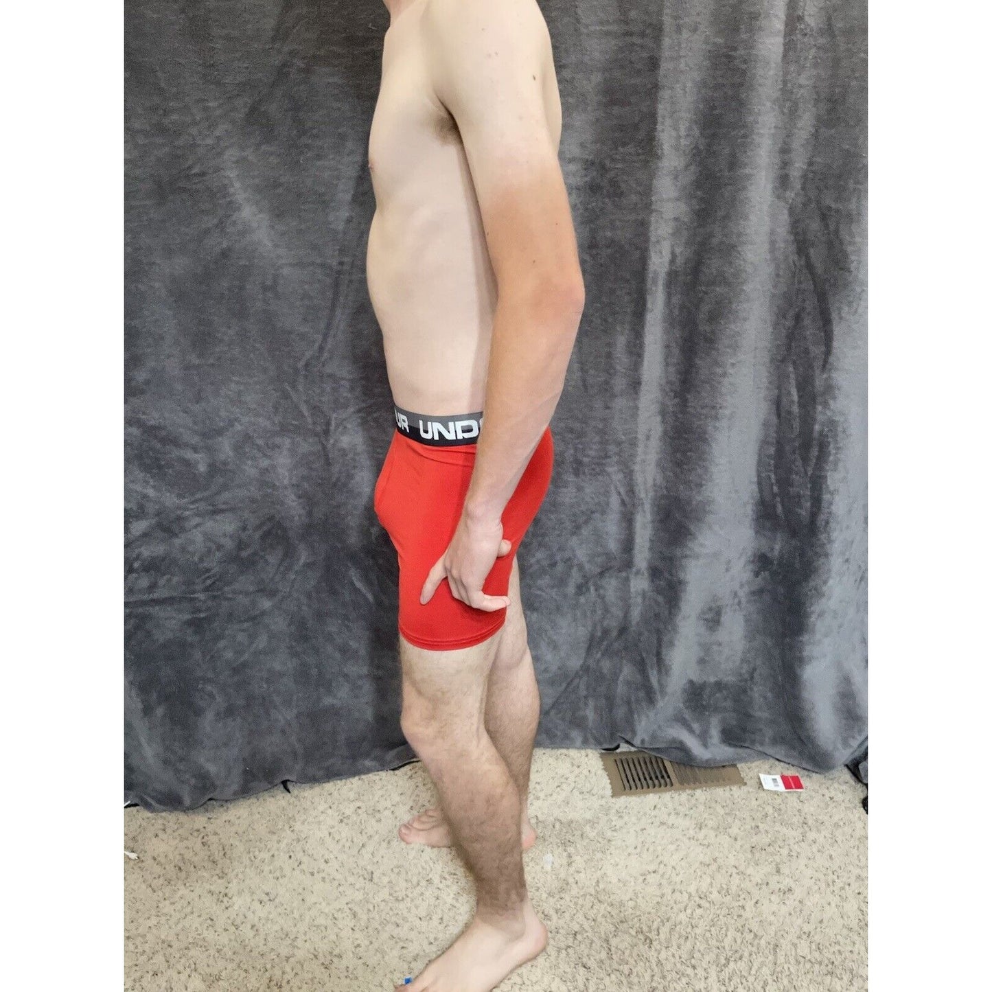 boys youth xl under armour boxerjock red with black and gray band