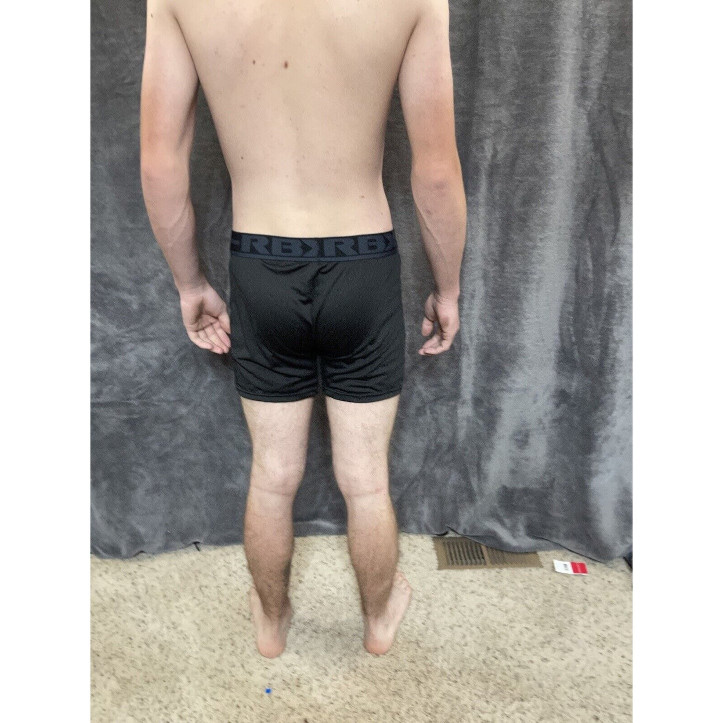 men's Black with Black Band RBX large compression boxer briefs 10% spandex