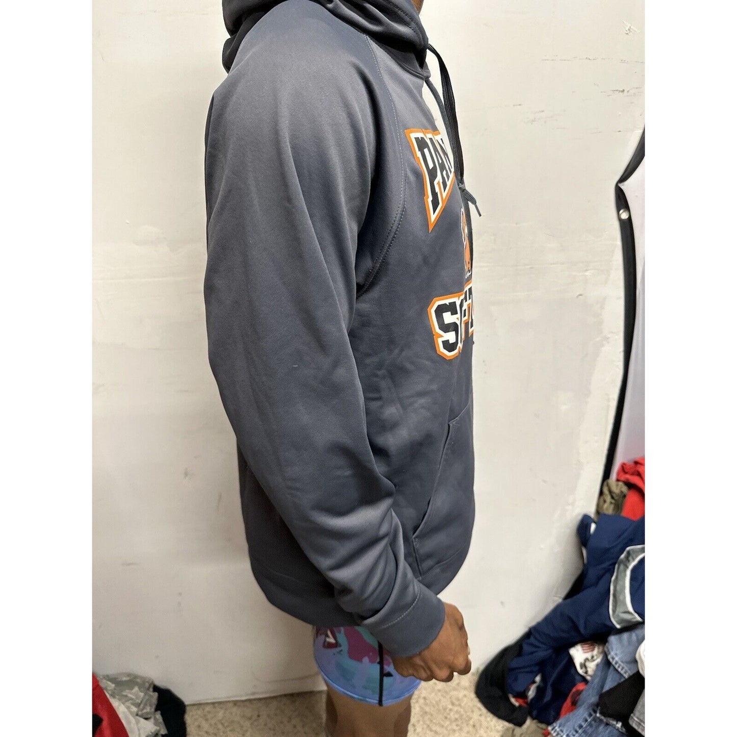 Men’s Panther Softball Gray Hoodie Pullover Large