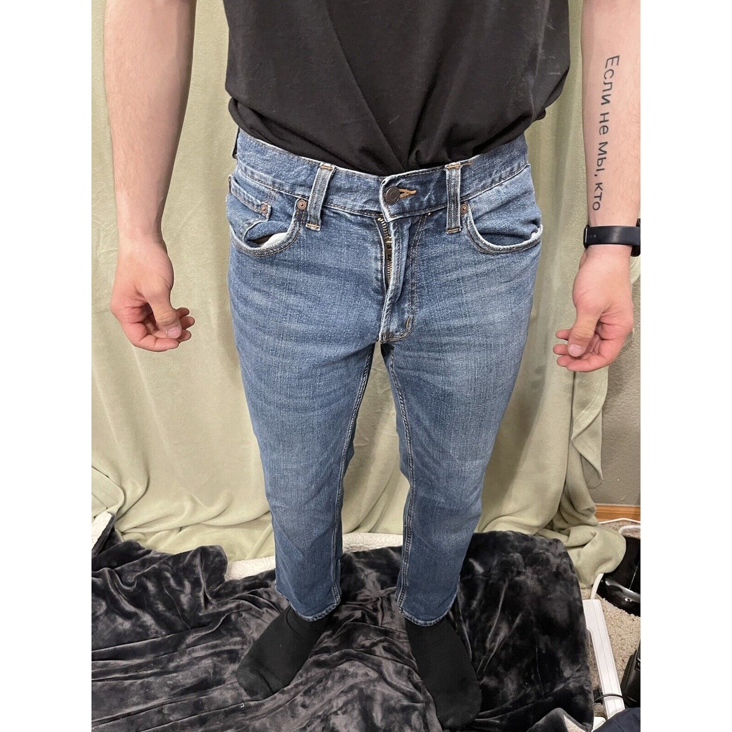 Old Navy Blue Loose Fit Ample Jeans Mens Size 30 X 30