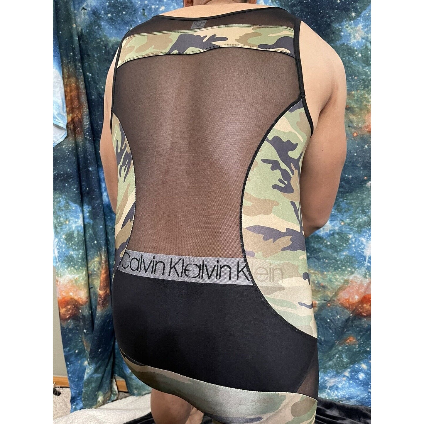 Livingly Light Men’s Camo One Piece Wrestling Singlet Leotard Large Military