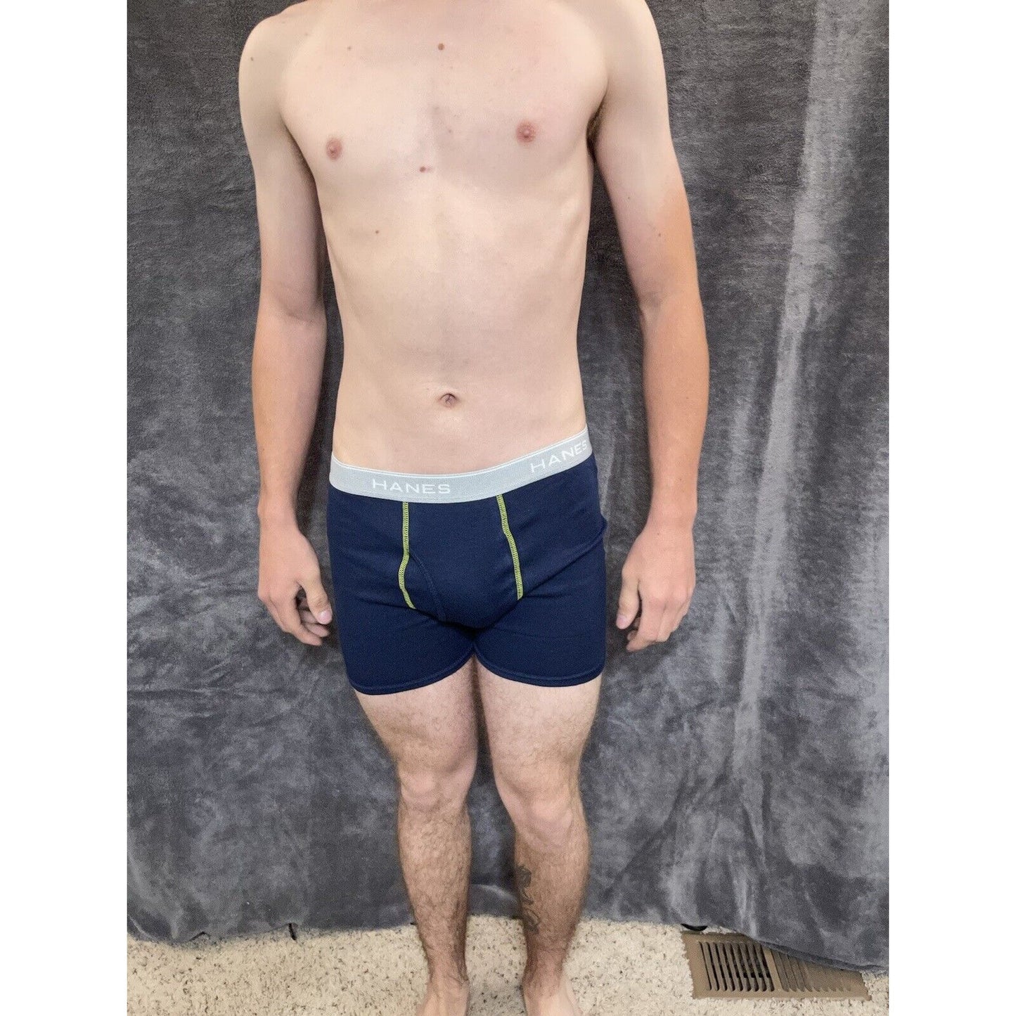 boy's Hanes youth XL Dark Blue With Yellow boxer brief