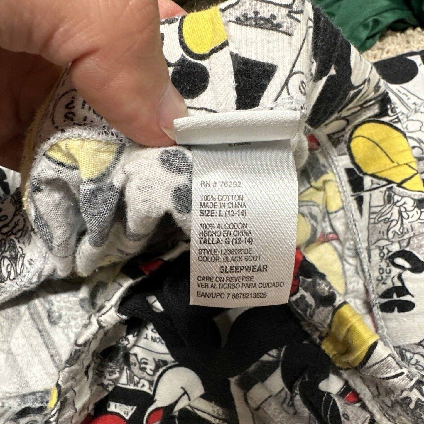 Boys Disney Large 12-14 Mickey Mouse Sleepwear Pajama Bottoms No Pockets