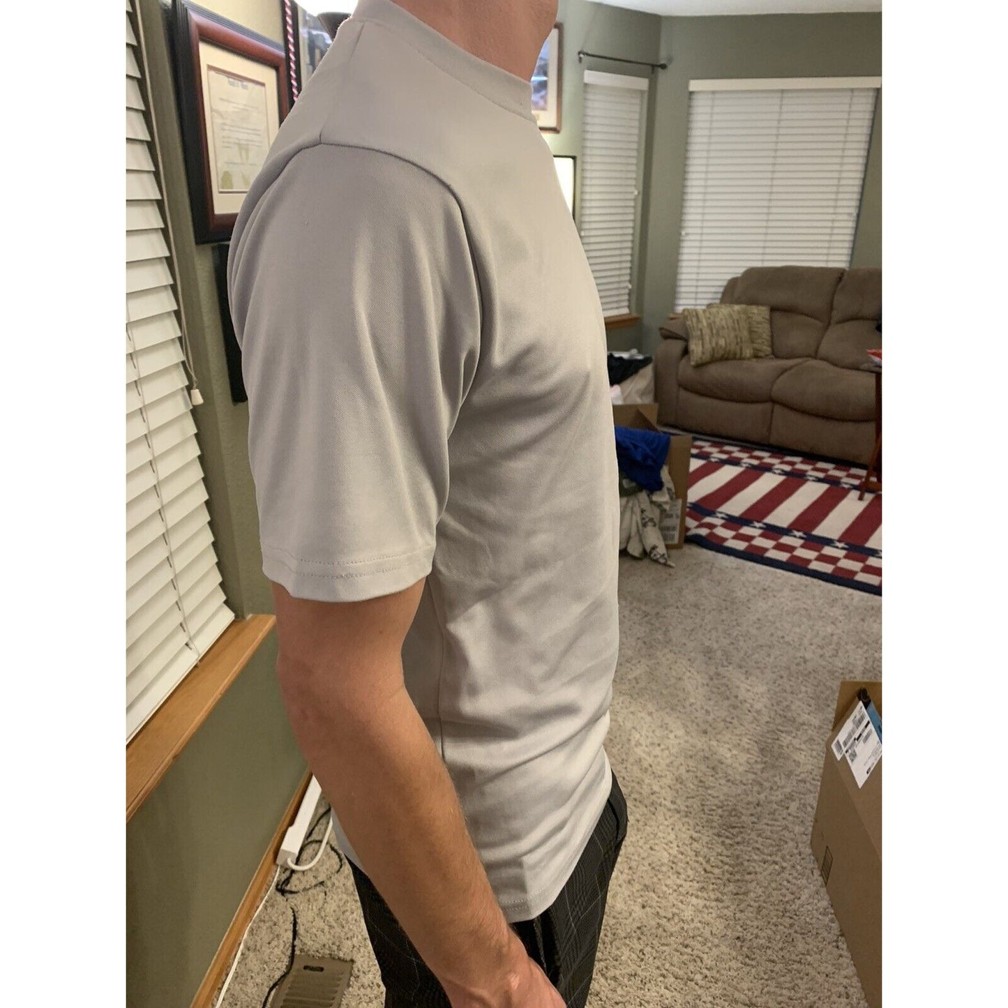 Augusta Men’s Sportswear Moisture Management Adult Small Gray Short Sleeve