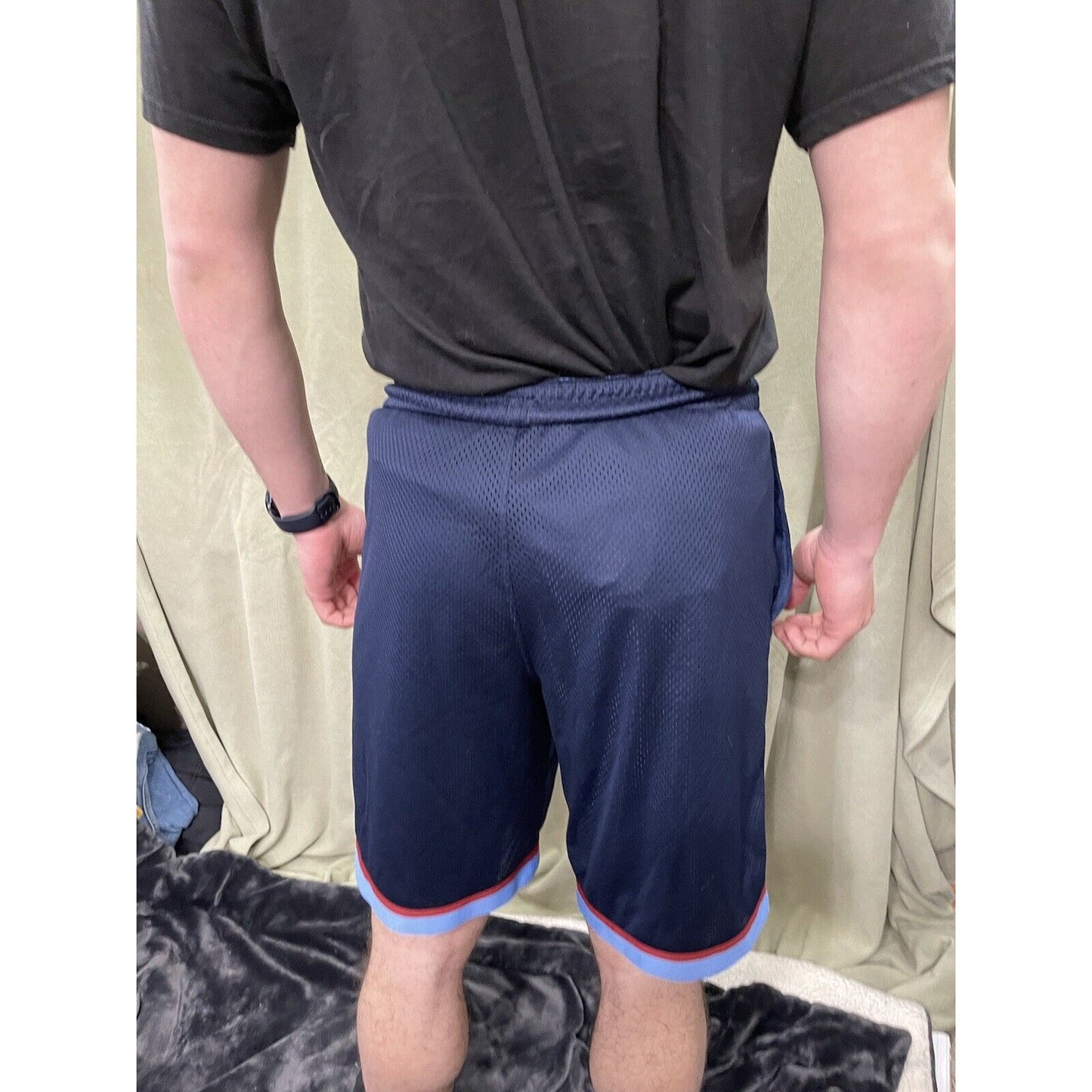 Nike Dri-Fit Classic Mens Mesh Basketball Shorts Size Small Blue Red Loose Fit