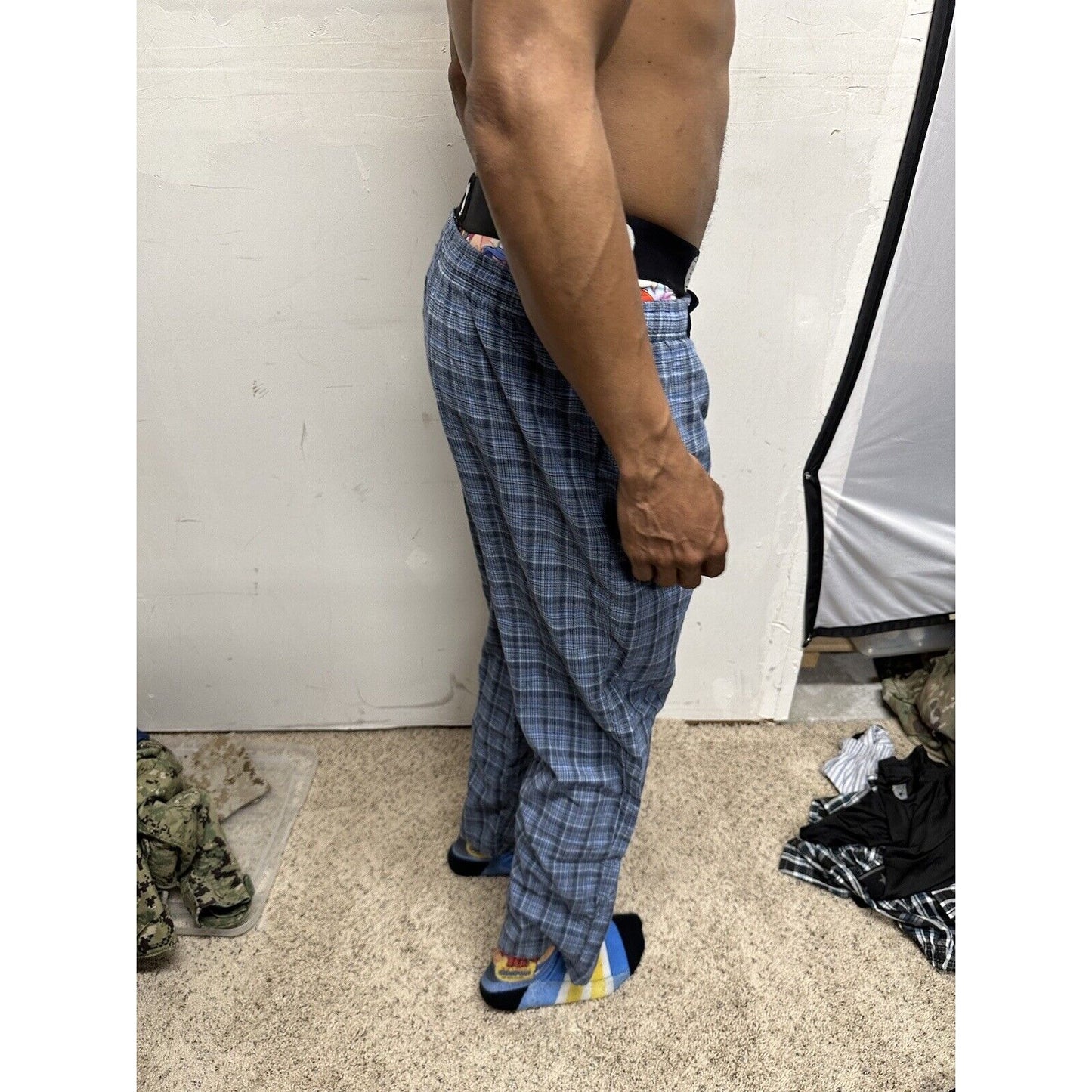 Men’s Blue Plaid Hathaway Sport Small Lounge Pants Pajamas