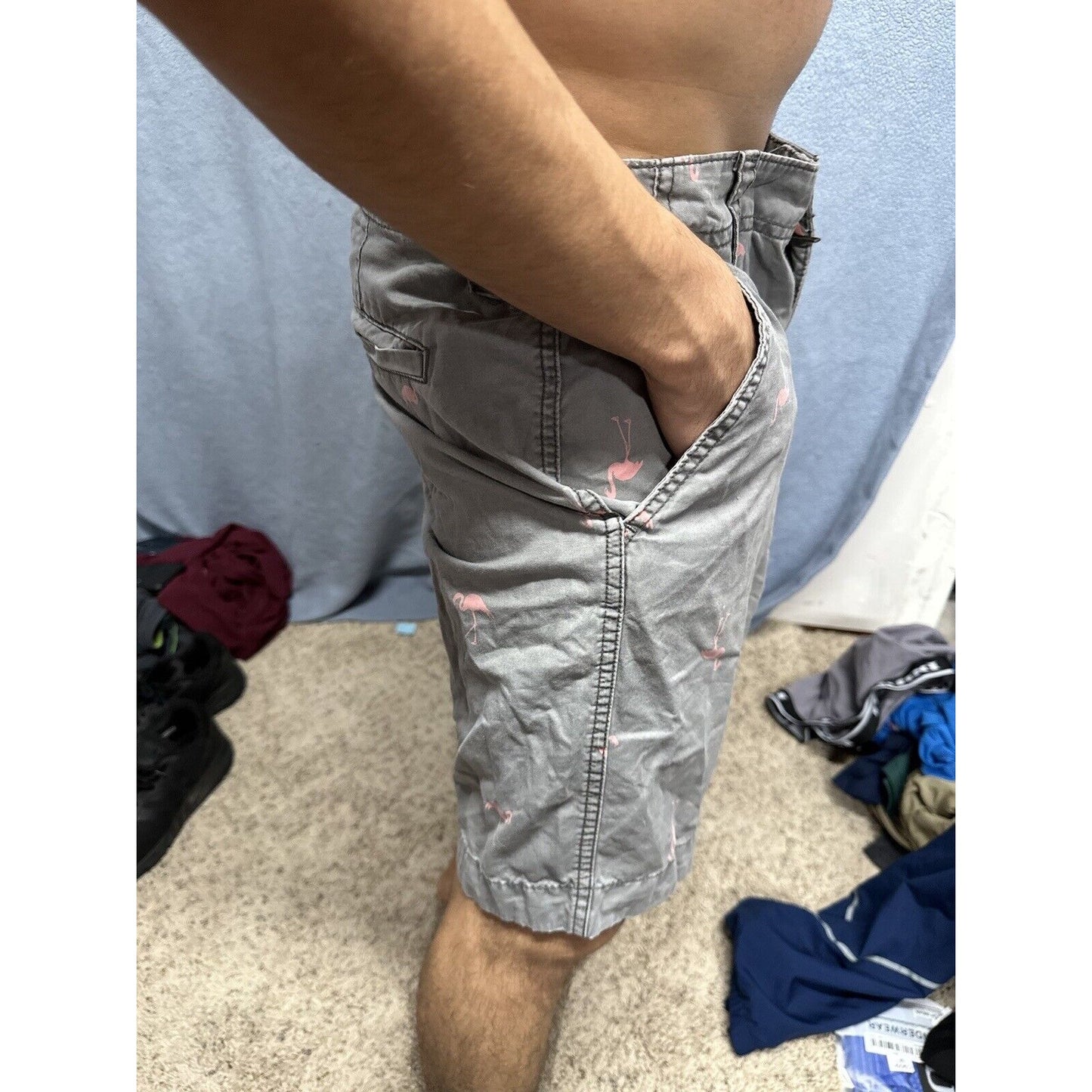 Men’s Gray Flamingo Aeropostale Shorts Size 32