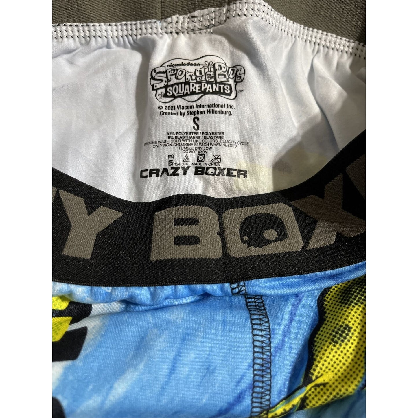 Men’s Crazy Boxer Spongebob Squarepants Size Small Boxer Briefs Blue