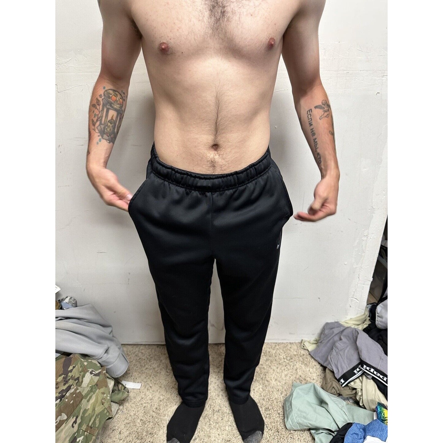 Men’s Black Nike Small Dri Fit Athletic Pants Sweat Pants With Pockets